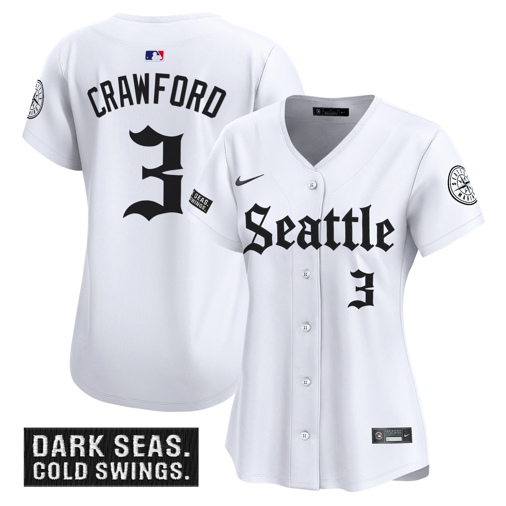 J.P. Crawford Women's Seattle Mariners 'Deep Sea Gothic Edition Vapor Premier Limited White Jersey - All Stitched