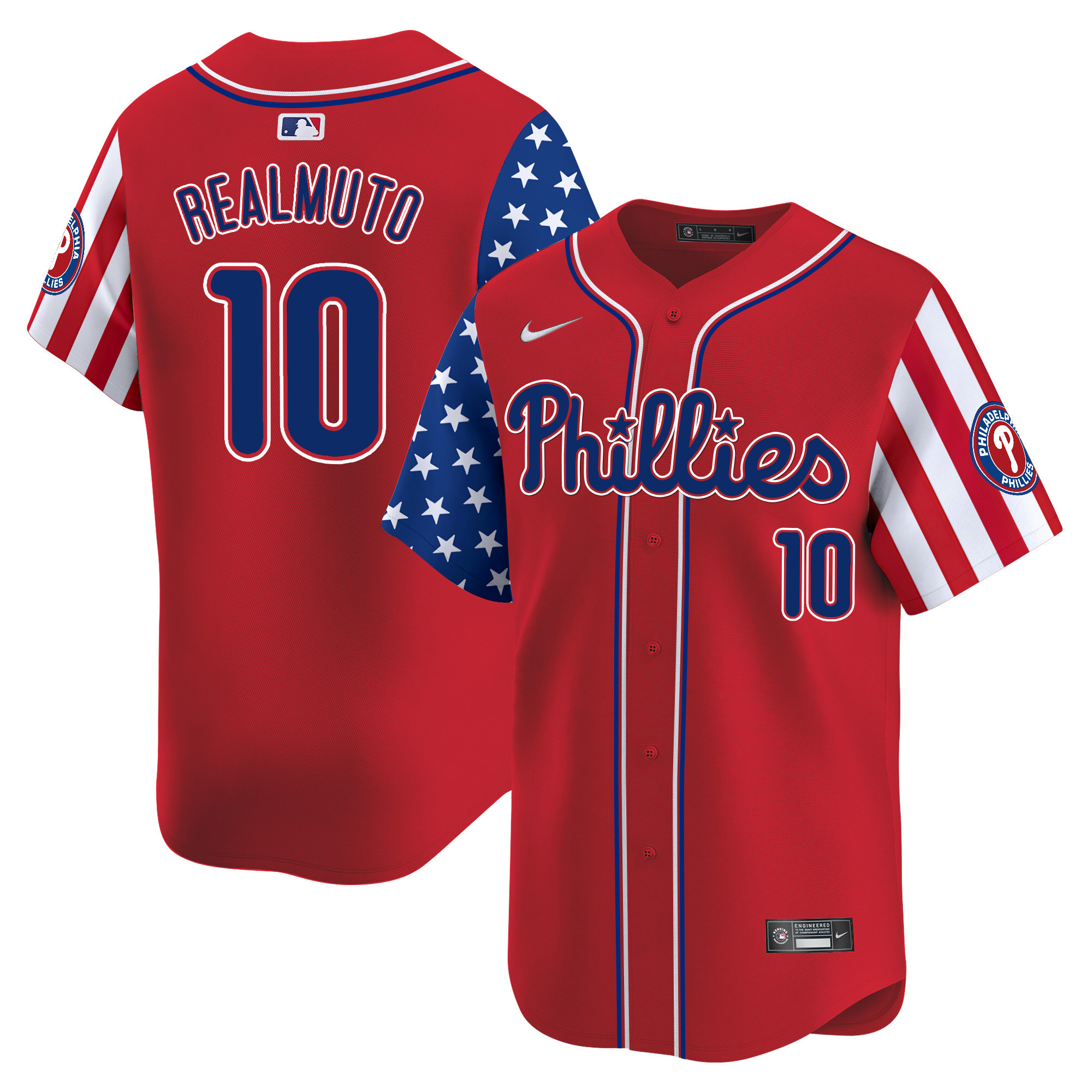 J.T. Realmuto Men's Philadelphia Phillies 2025 Memorial Day Vapor Premier Limited Red Jersey - All Stitched