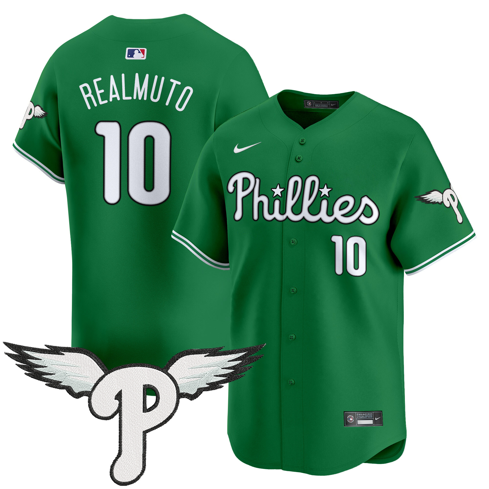 J.T.Realmuto Men's Philadelphia Phillies 2025 Vapor Premier Limited Kelly Green Jersey - All Stitched