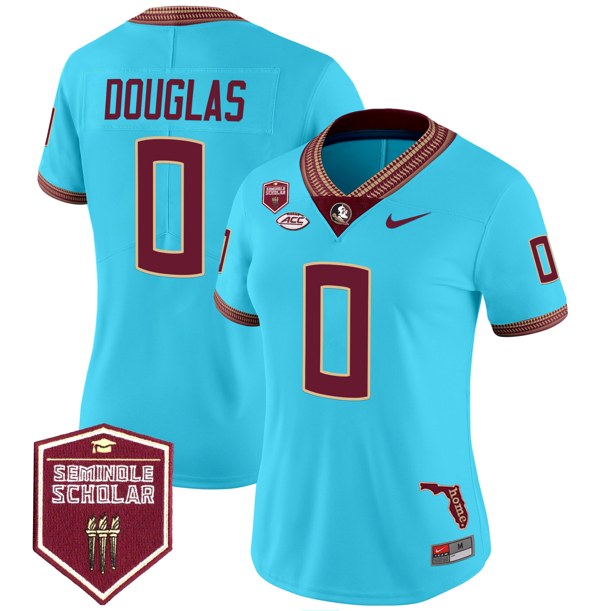 JaKhi Douglas Women's Florida State Seminoles 2025 Seminole Scholar Patch Vapor Limited Turquoise Jersey - All Stitched