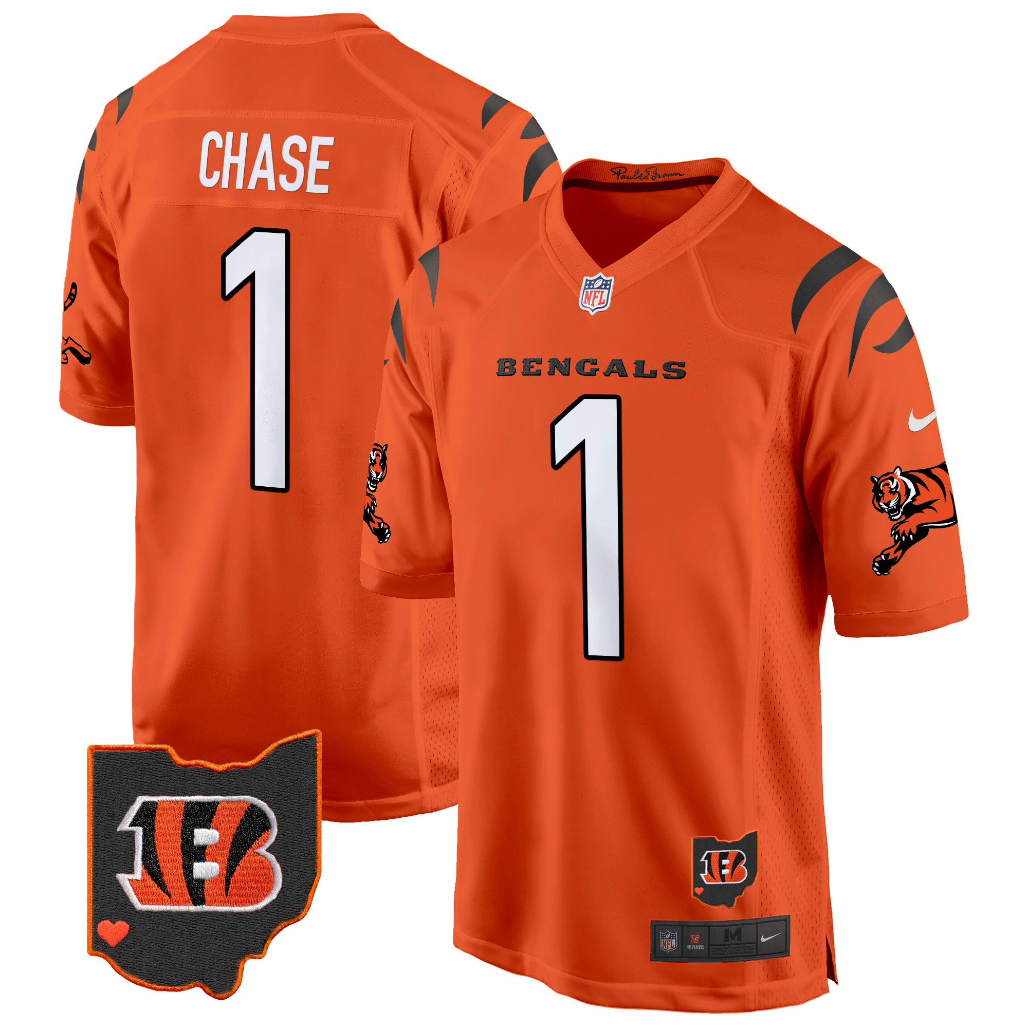 JaMarr Chase Men's Cincinnati Bengals 2024 Game Orange Jersey - All Stitched