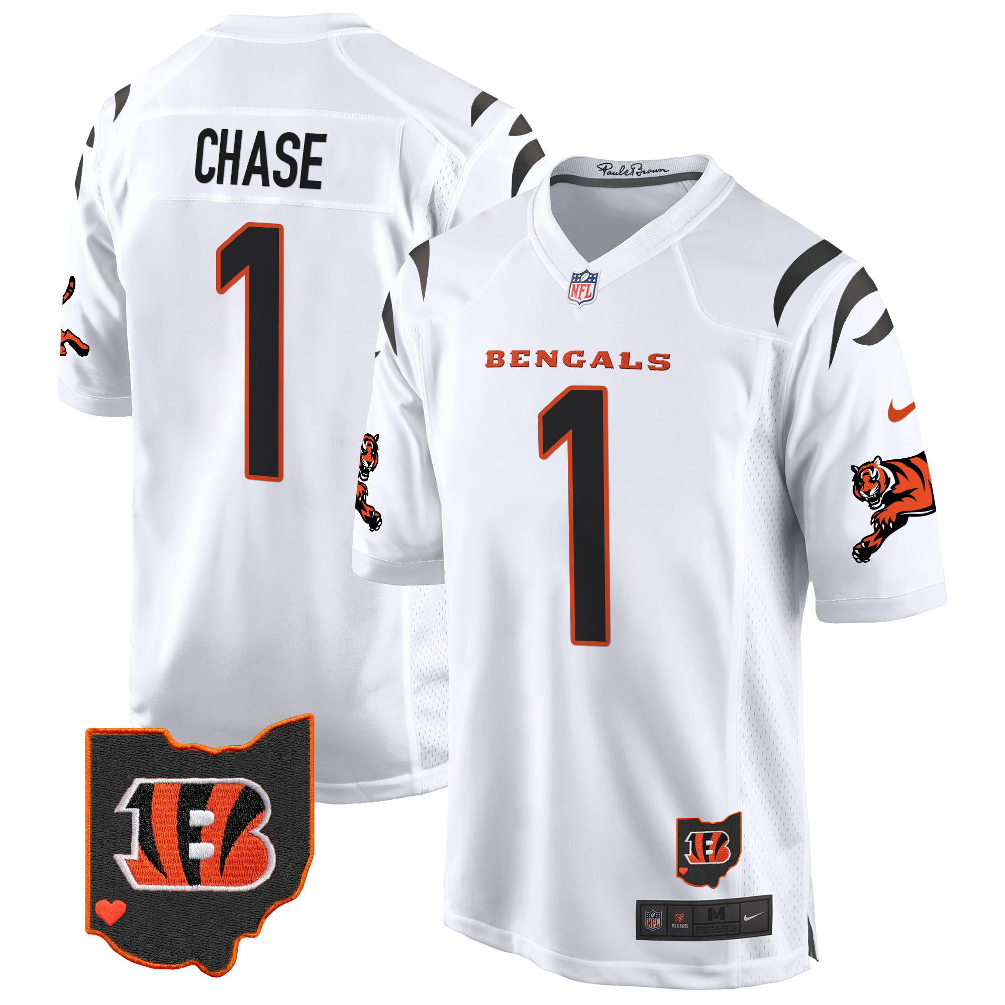 JaMarr Chase Men's Cincinnati Bengals 2024 Game White Jersey - All Stitched
