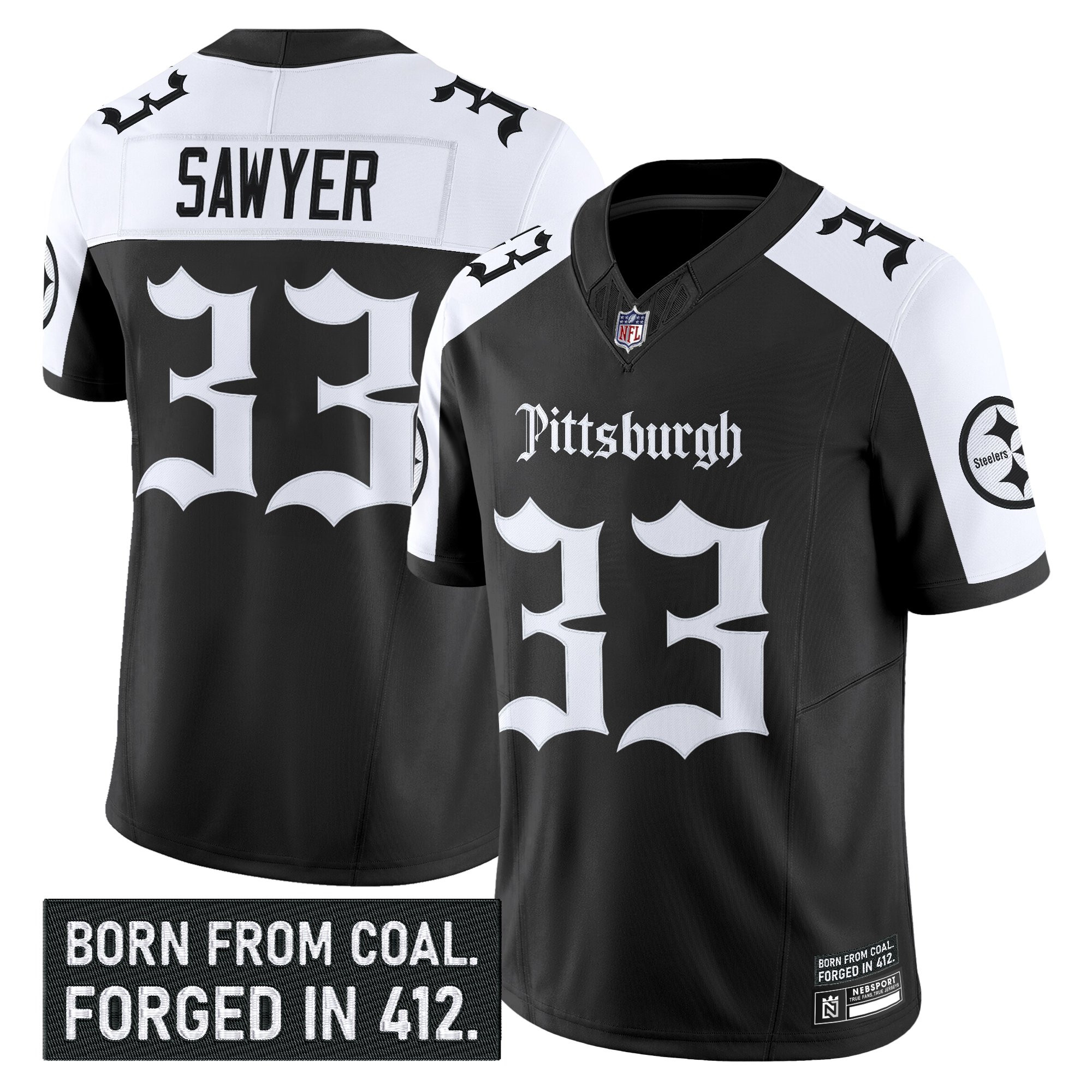 Jack Sawyer Men's Pittsburgh Steelers Gothic Steel City Edition Vapor Limited Alternate Jersey - All Stitched