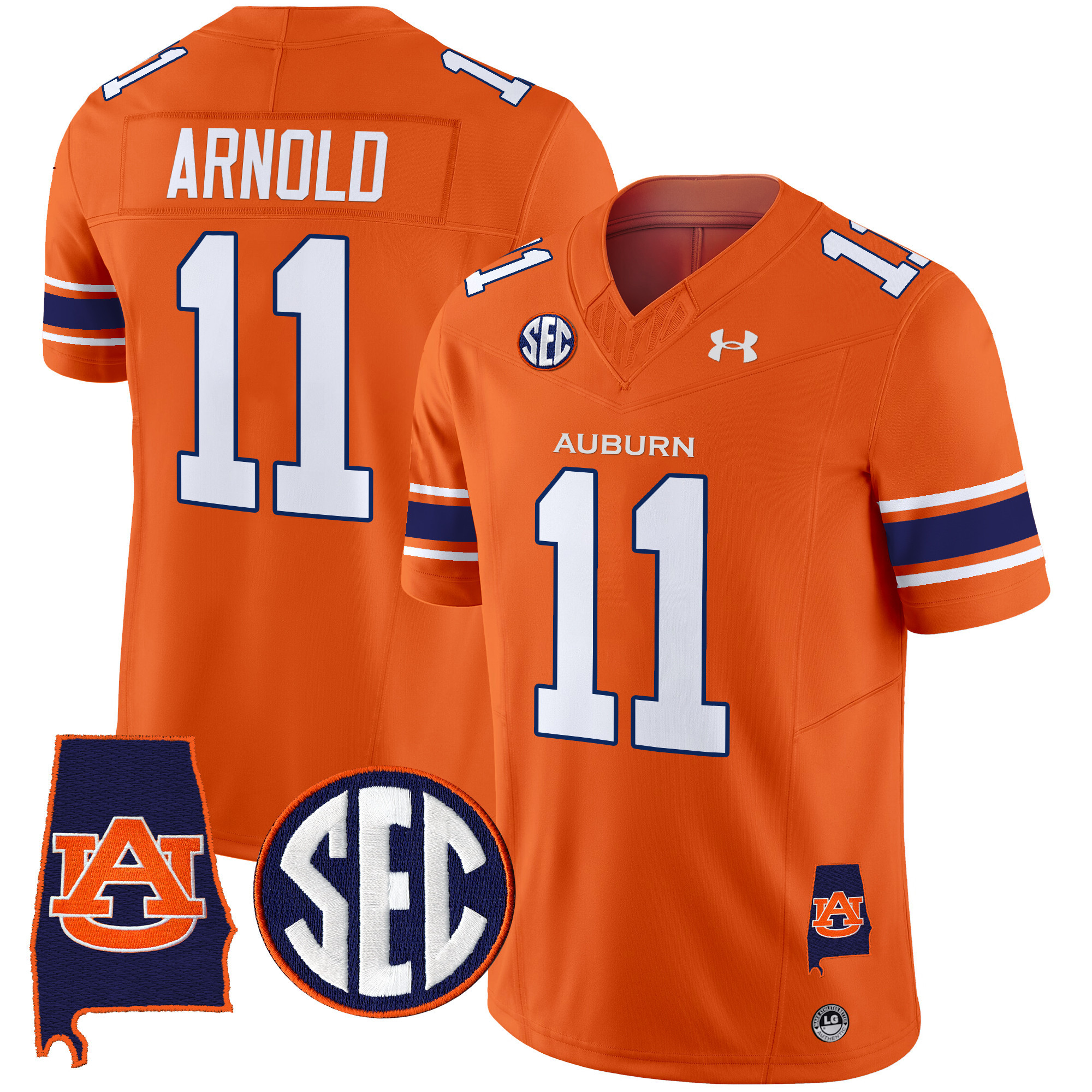 Jackson Arnold Men's Auburn Tigers 2025 Alabama Patch Vapor Limited Orange Jersey - All Stitched