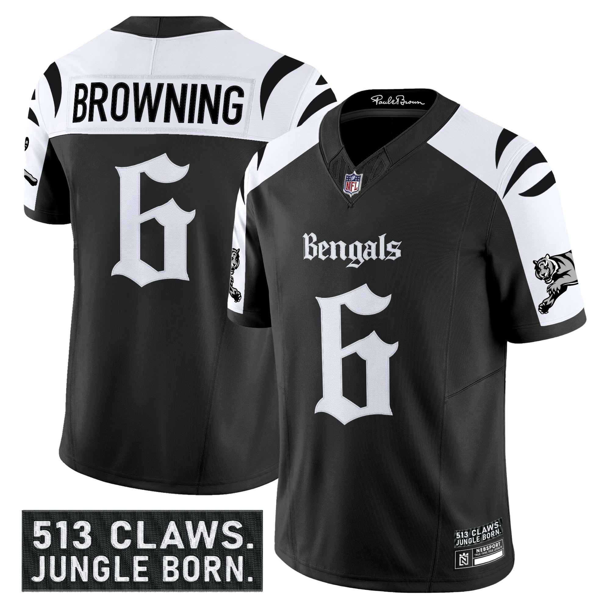 Jake Browning Men's Cincinnati Bengals Gothic Jungle Shadows Edition Vapor Limited Alternate Jersey - All Stitched