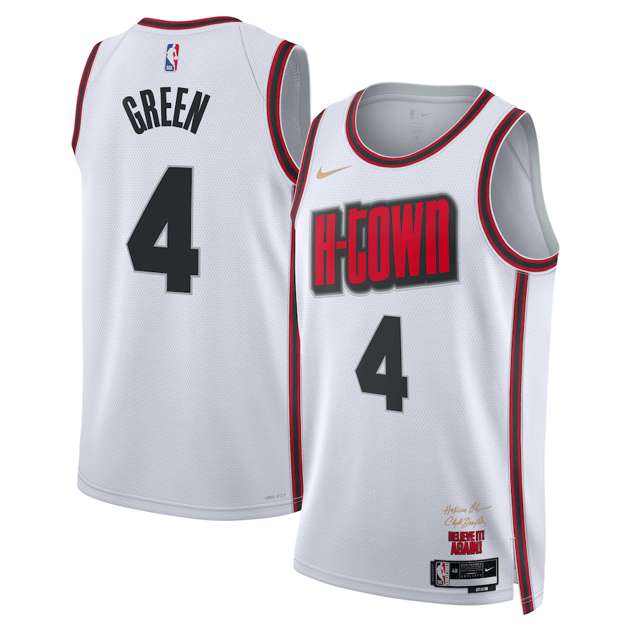 Jalen Green Houston Rockets City Edition Swingman White Men Jersey 2024-2025 - All Stitched