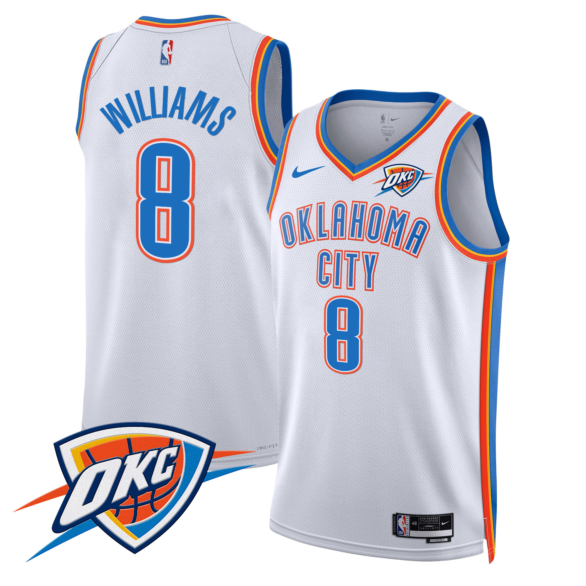 Jalen Williams Men's Oklahoma City Thunder Swingman Association Jersey V2 - All Stitched