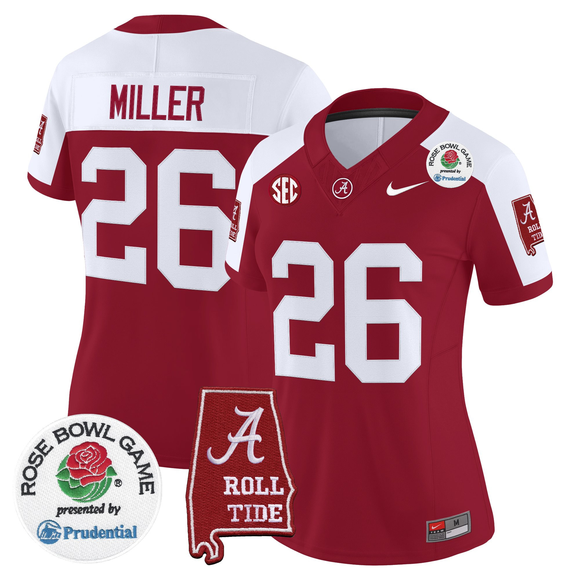 Jam Miller Women's Alabama Crimson Tide 2026 Rose Bowl Vapor Limited Crimson Alternate Jersey - All Stitched
