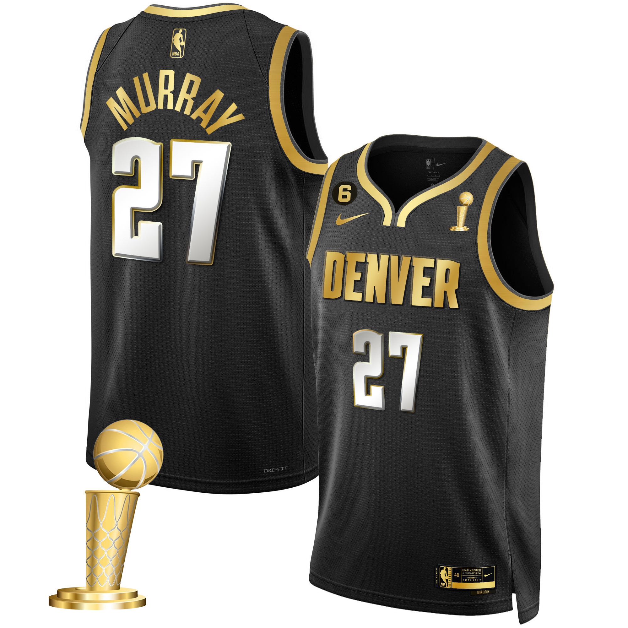 Jamal Murray Men's Denver Nuggets 2023 Champions Black Limited Jersey Collection - All Stitched