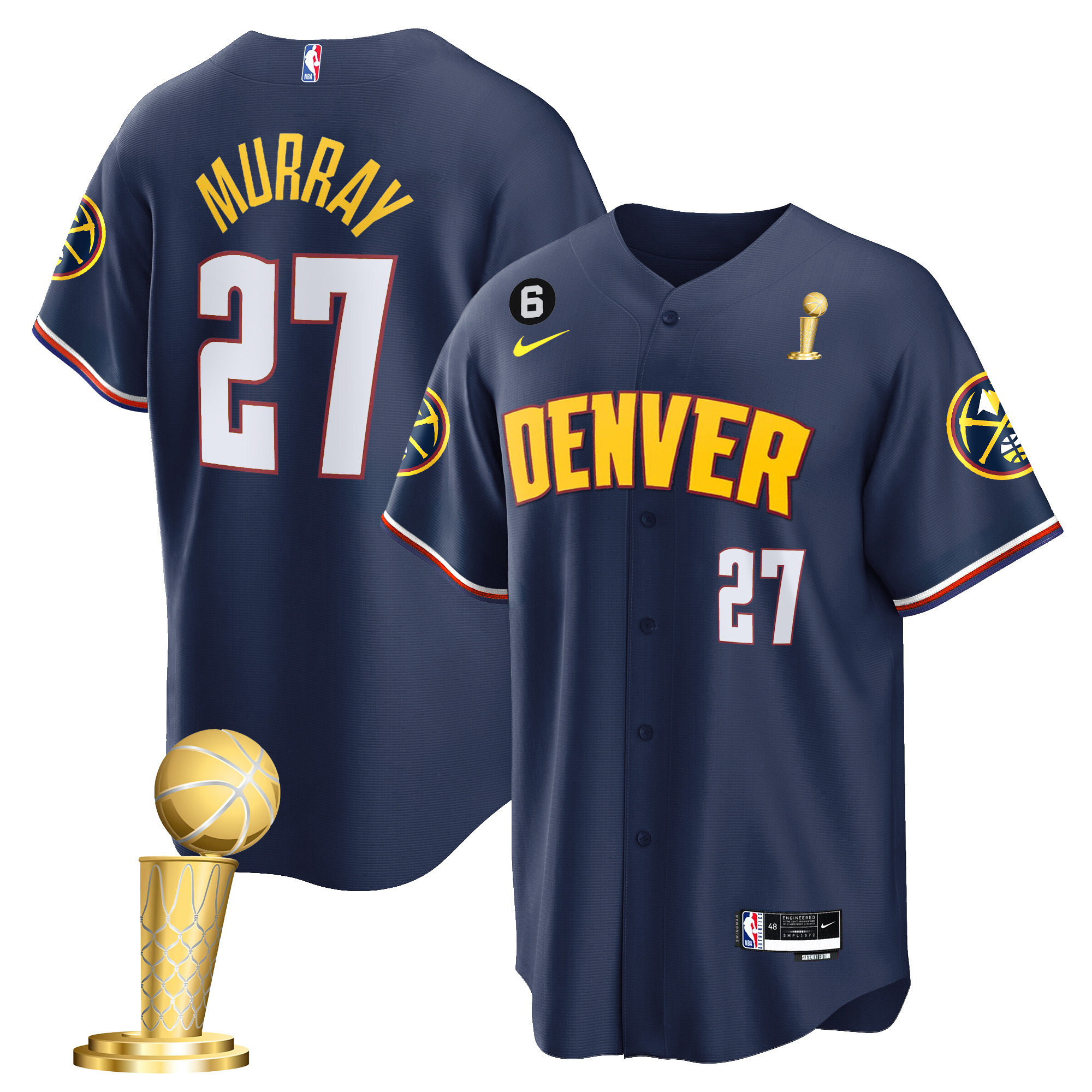 Jamal Murray Men's Denver Nuggets 2023 Champions Cool Base Icon Jersey - All Stitched