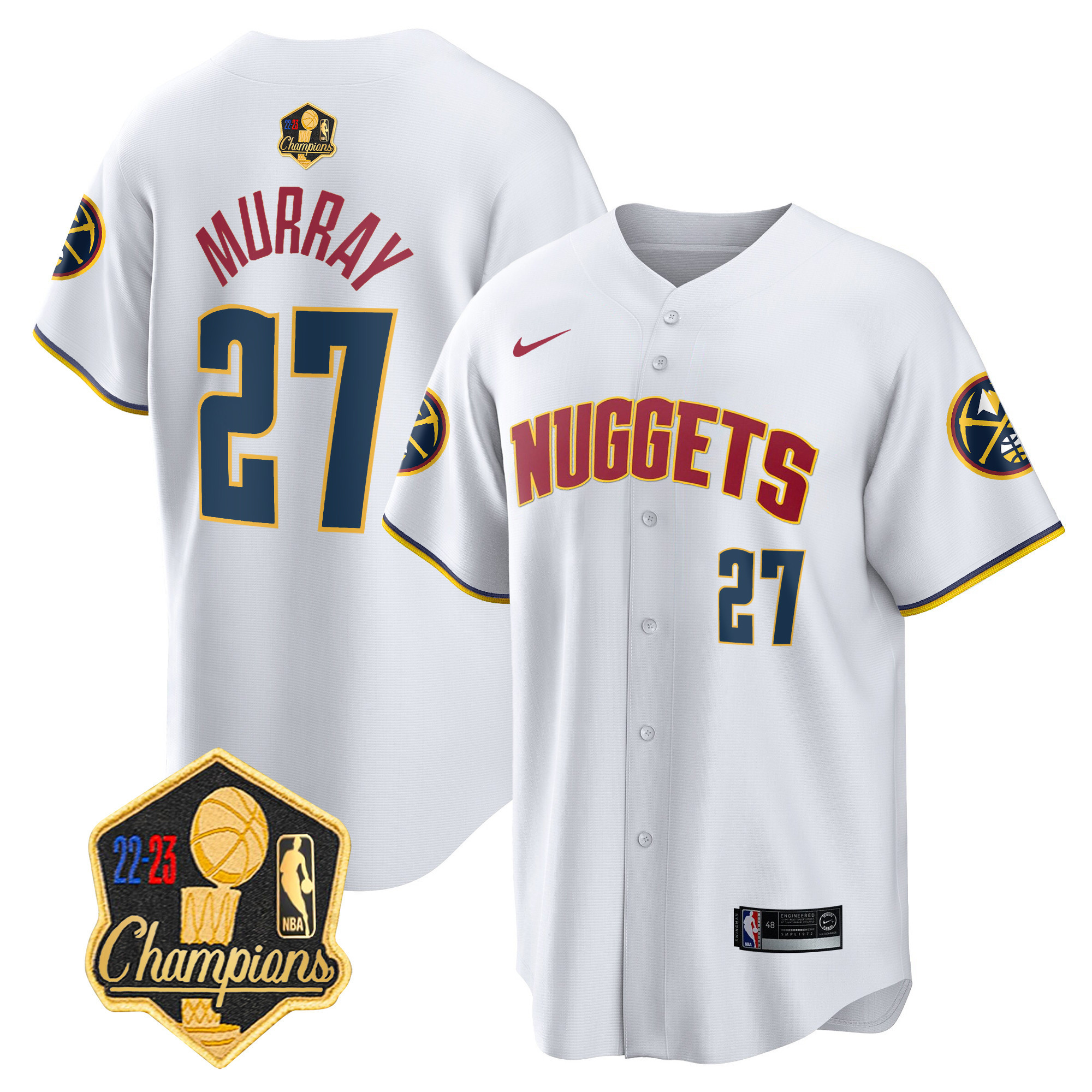 Jamal Murray Men's Denver Nuggets 2023 Champions Limited Patch Cool Base Association Jersey - All Stitched