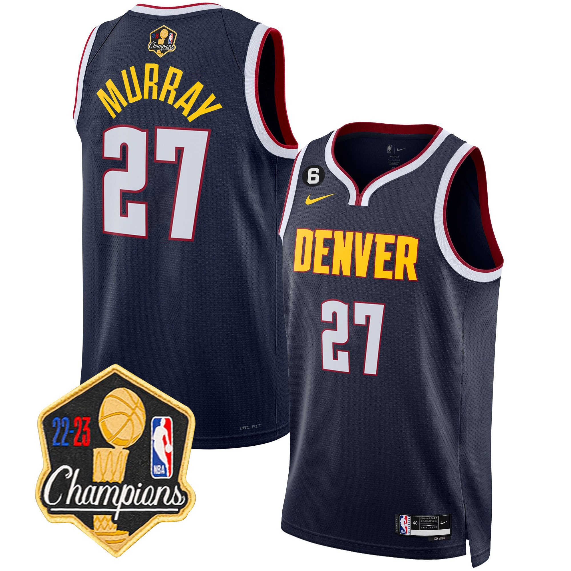 Jamal Murray Men's Denver Nuggets 2023 Champions Limited Patch Icon Jersey - All Stitched