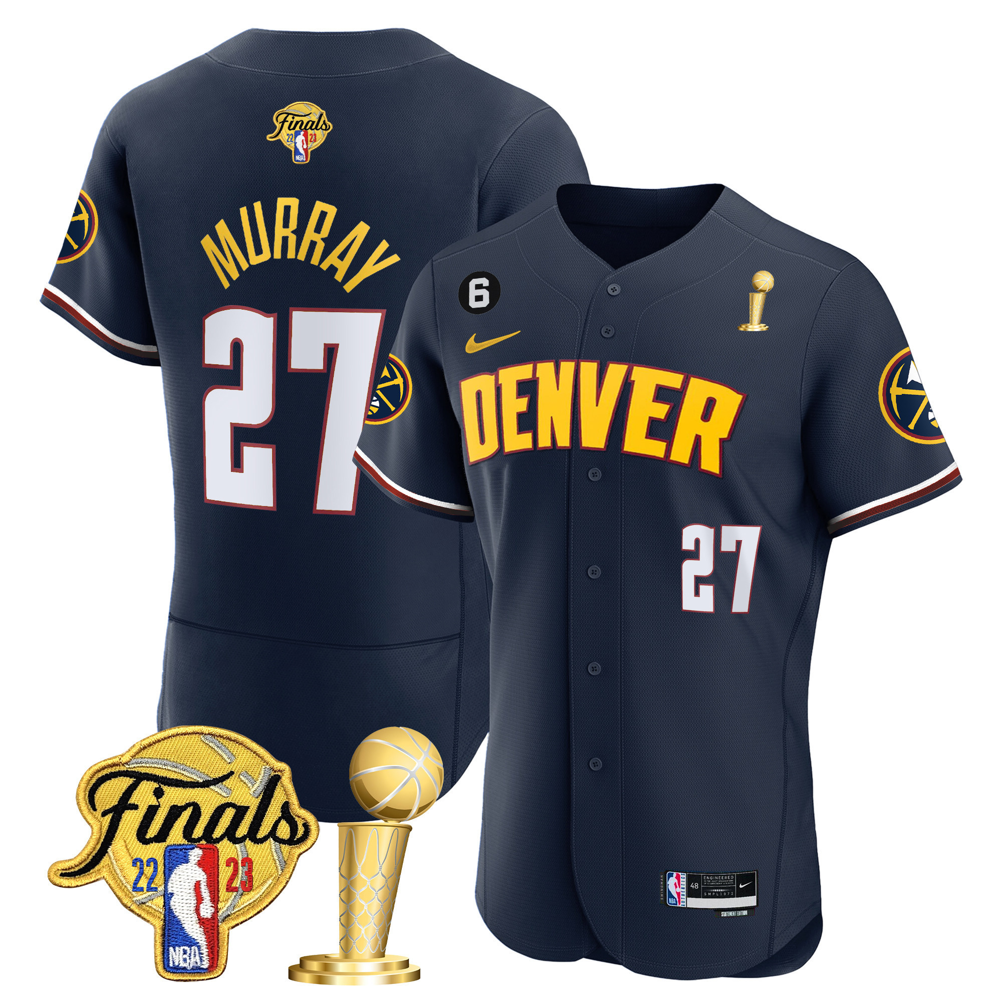 Jamal Murray Men's Denver Nuggets 2023 Finals & Champions Flex Base Icon Jersey - All Stitched