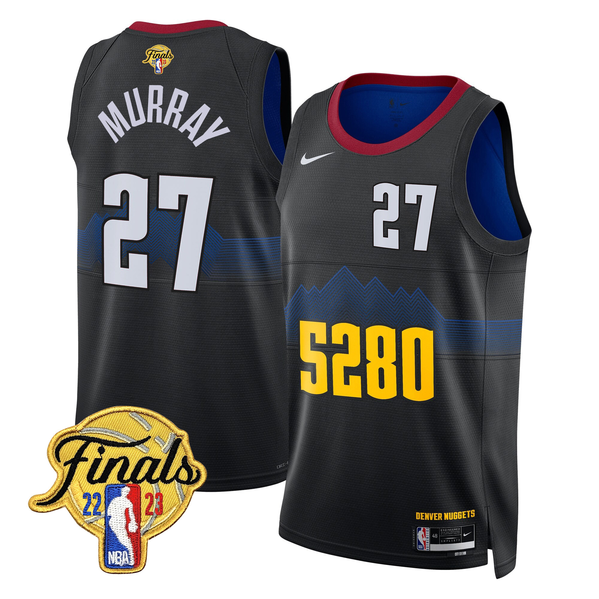 Jamal Murray Men's Denver Nuggets 2023 Finals Patch Collection 5280 City Jersey V2 - All Stitched