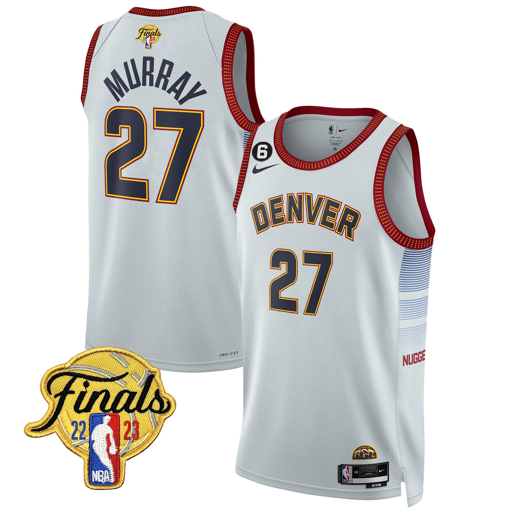 Jamal Murray Men's Denver Nuggets 2023 Finals Patch Collection City Jersey - All Stitched