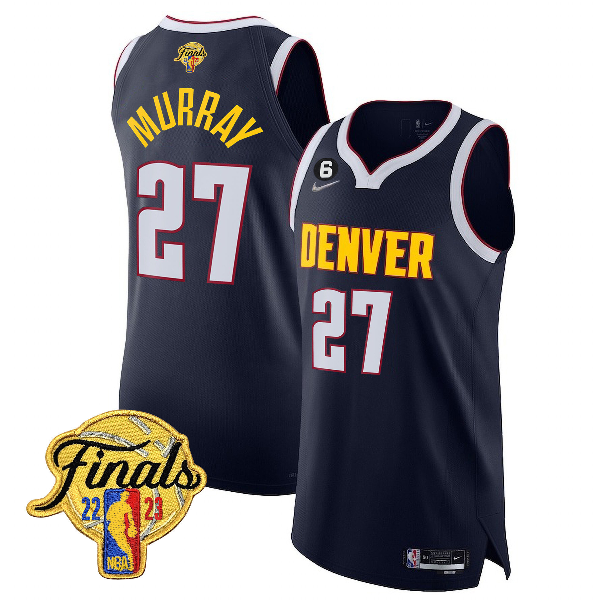 Jamal Murray Men's Denver Nuggets 2023 Finals Patch Collection Diamond Jersey V2 - All Stitched