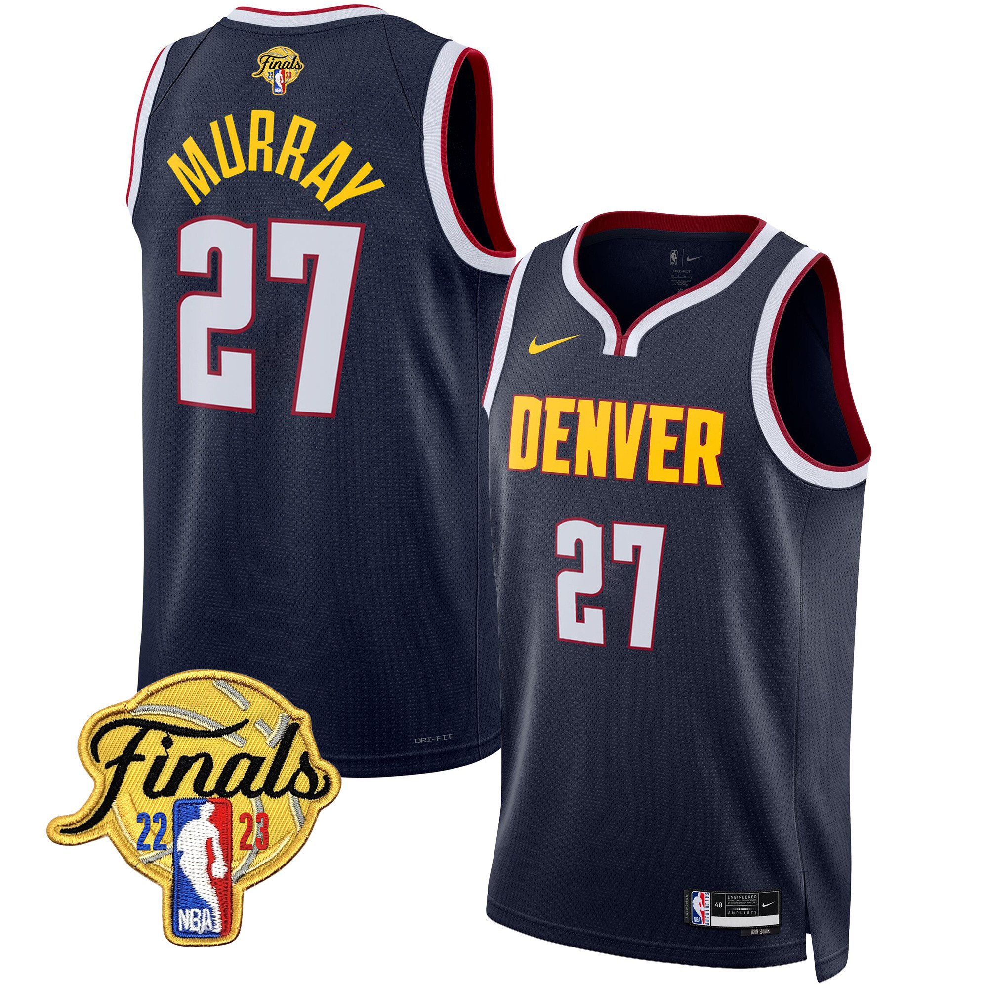 Jamal Murray Men's Denver Nuggets 2023 Finals Patch Collection Icon Jersey V2 - All Stitched