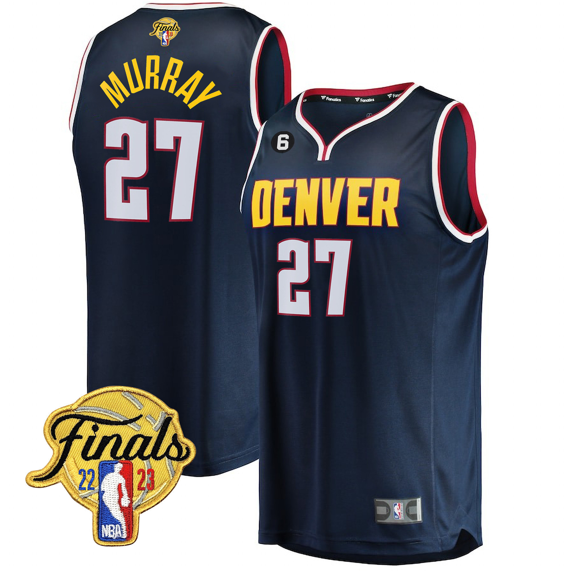 Jamal Murray Men's Denver Nuggets 2023 Finals Patch Collection Icon Navy Jersey V2 - All Stitched
