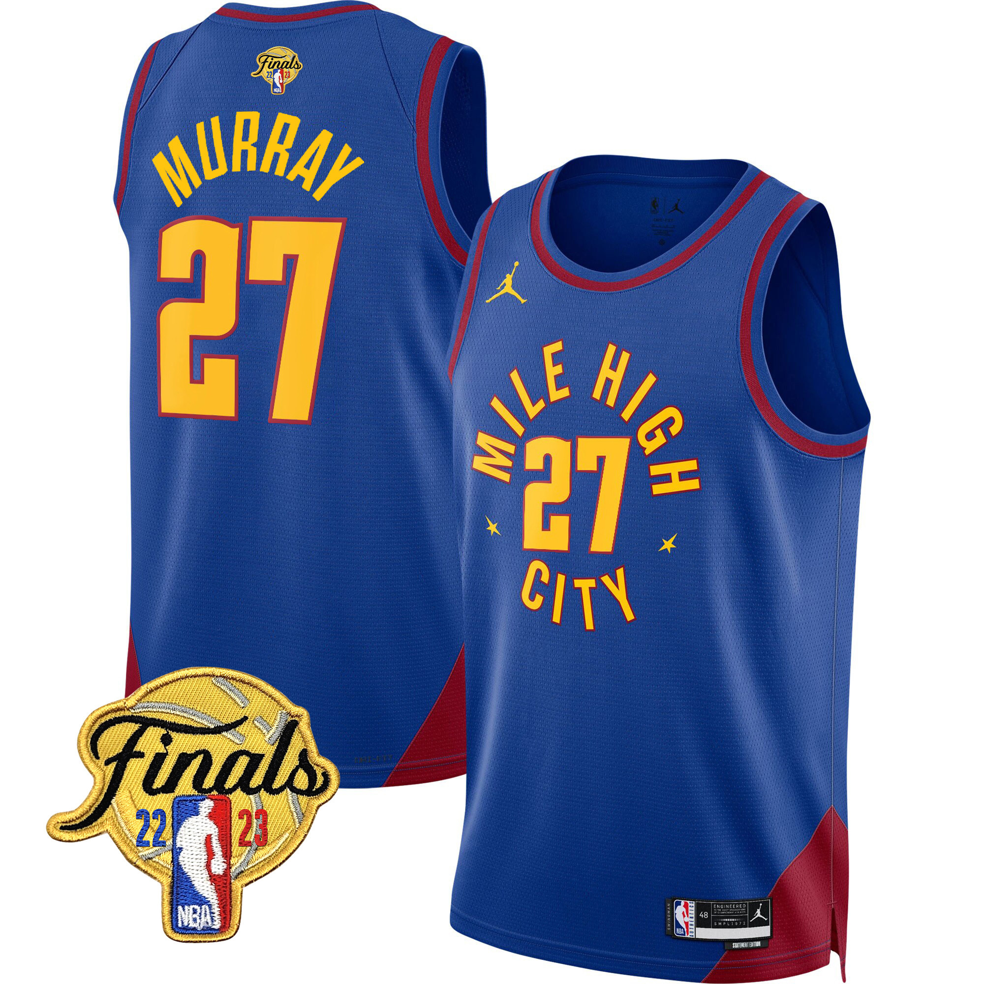 Jamal Murray Men's Denver Nuggets 2023 Finals Patch Collection Statement Jersey V2 - All Stitched
