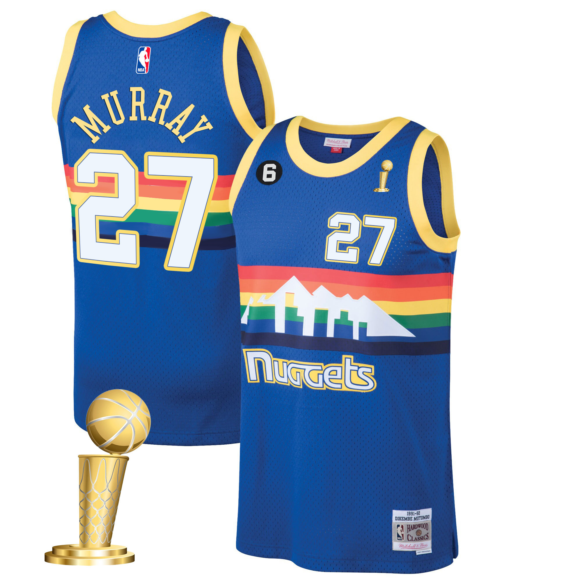 Jamal Murray Youth's Denver Nuggets 2023 Champions Blue Classic Jersey Collection - All Stitched