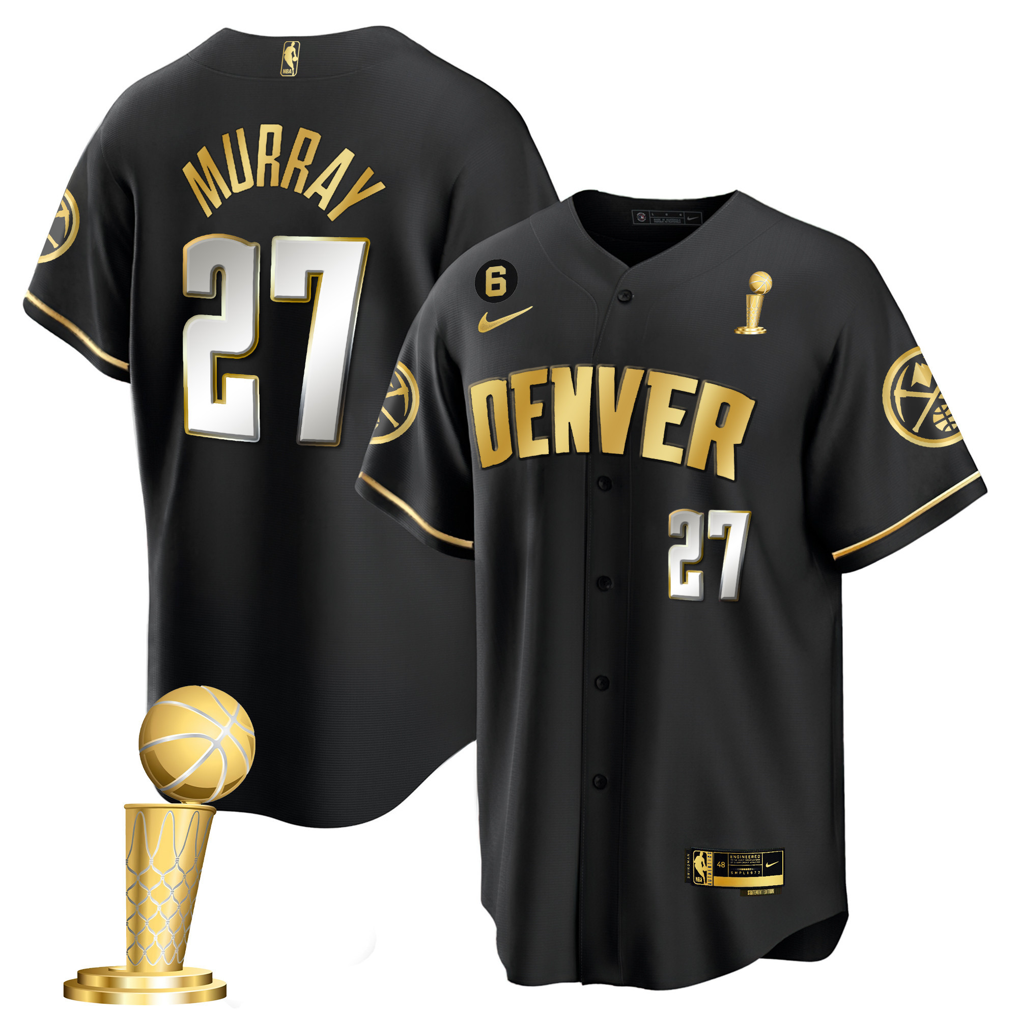 Jamal Murray Youth's Denver Nuggets 2023 Champions Cool Base Black Limited Jersey - All Stitched