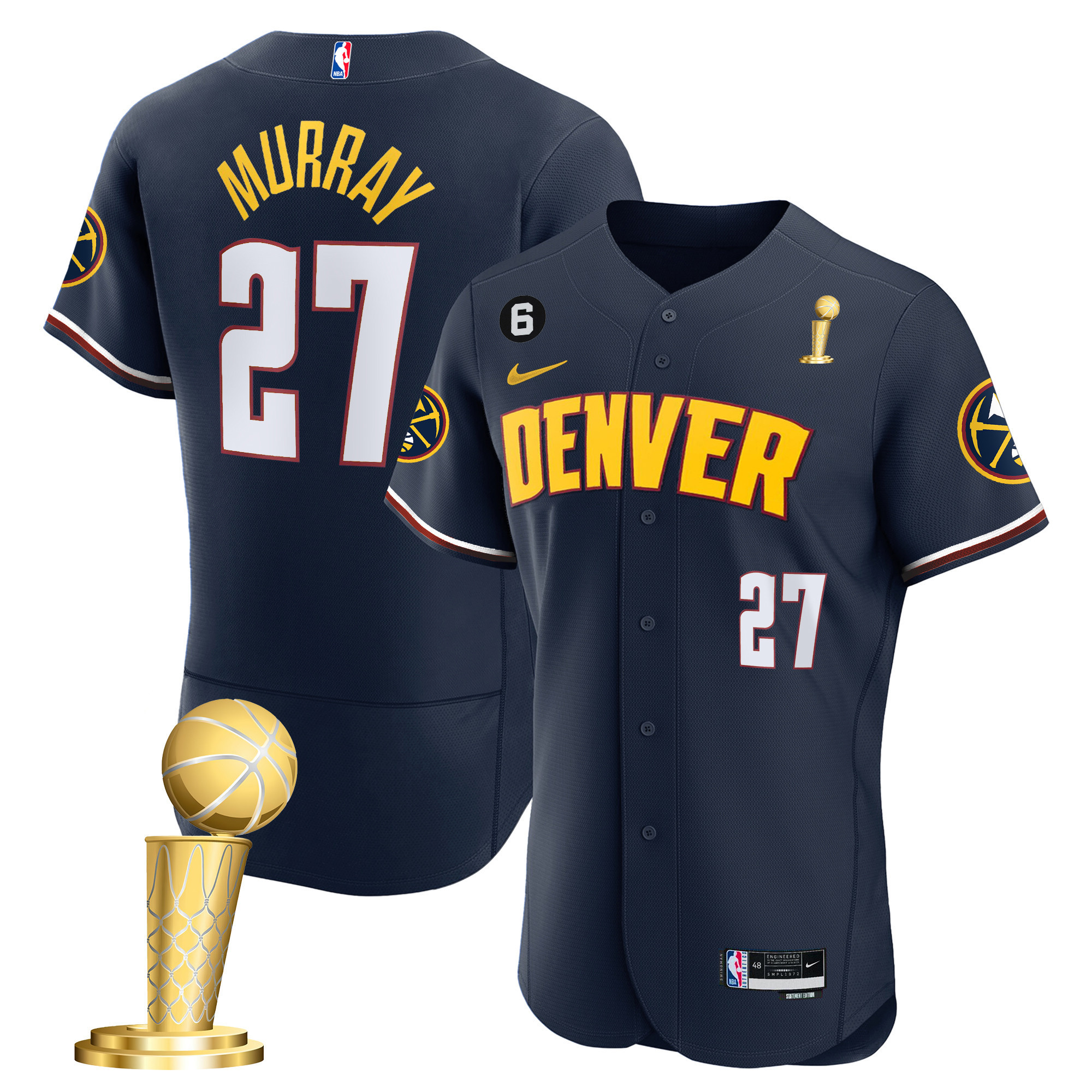 Jamal Murray Youth's Denver Nuggets 2023 Champions Flex Base Icon Jersey - All Stitched