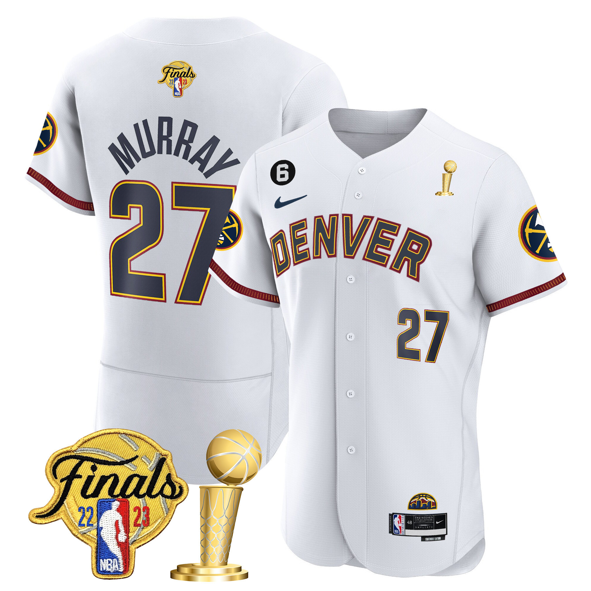 Jamal Murray Youth's Denver Nuggets 2023 Finals & Champions Flex Base City Jersey - All Stitched