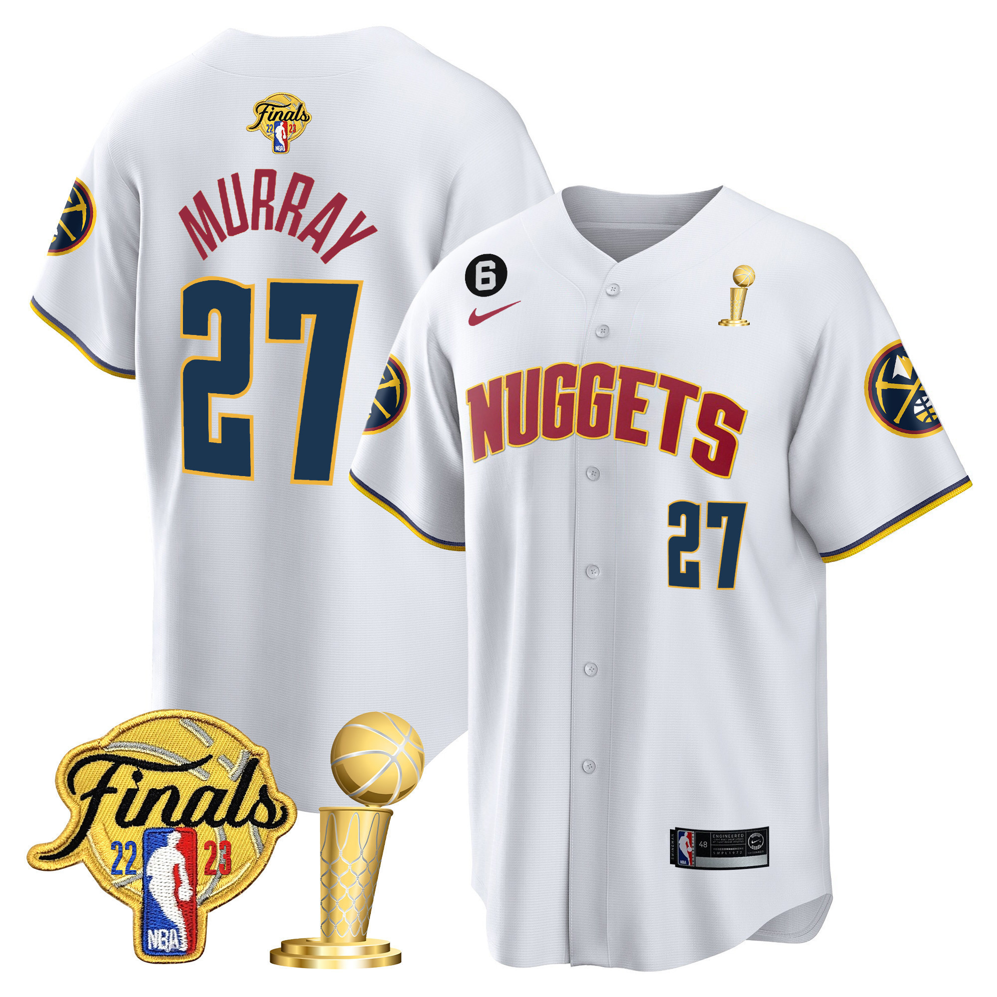 Jamal Murray Youth's Denver Nuggets 2023 Finals & Champions Patch Cool Base Association Jersey - All Stitched