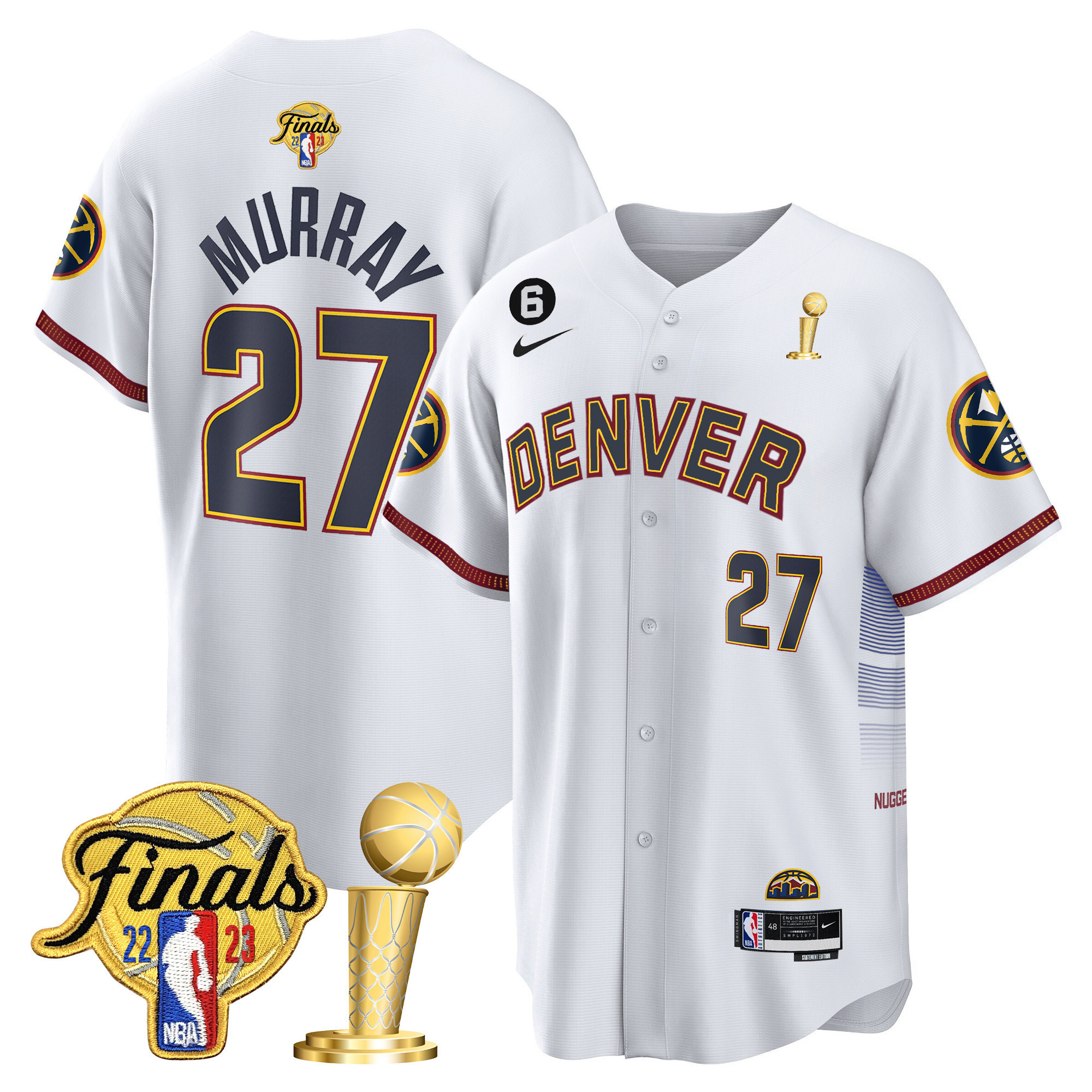 Jamal Murray Youth's Denver Nuggets 2023 Finals & Champions Patch Cool Base City Jersey - All Stitched