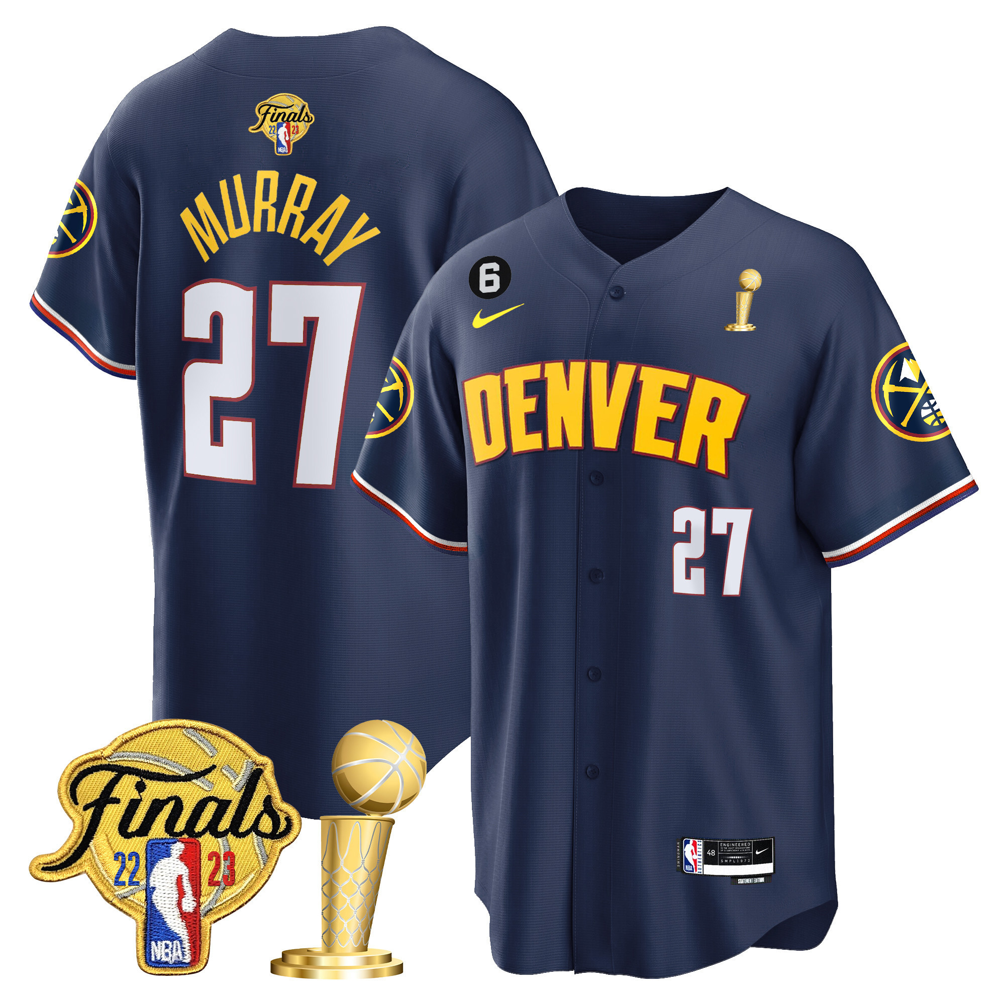 Jamal Murray Youth's Denver Nuggets 2023 Finals & Champions Patch Cool Base Icon Jersey - All Stitched