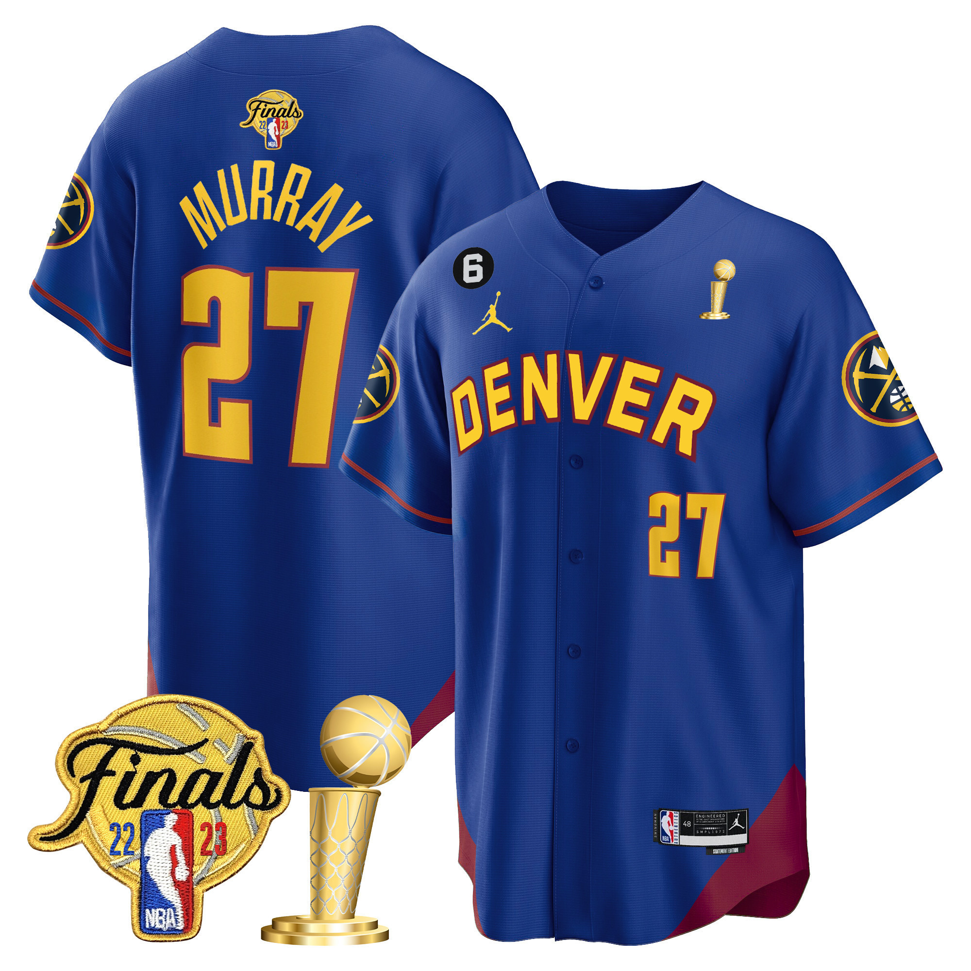 Jamal Murray Youth's Denver Nuggets 2023 Finals & Champions Patch Cool Base Statement Jersey - All Stitched