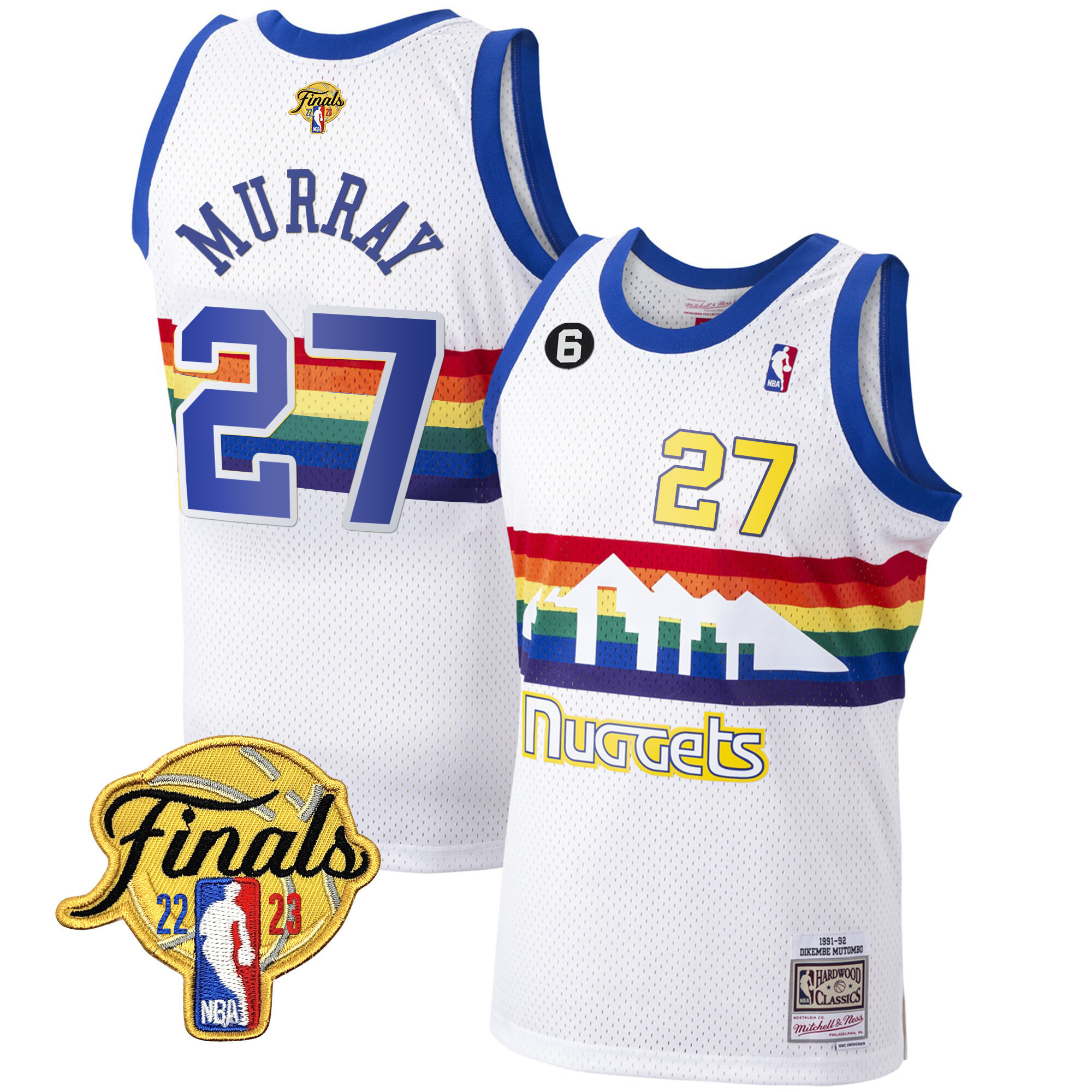 Jamal Murray Youth's Denver Nuggets 2023 Finals Patch Collection White Classic Jersey - All Stitched