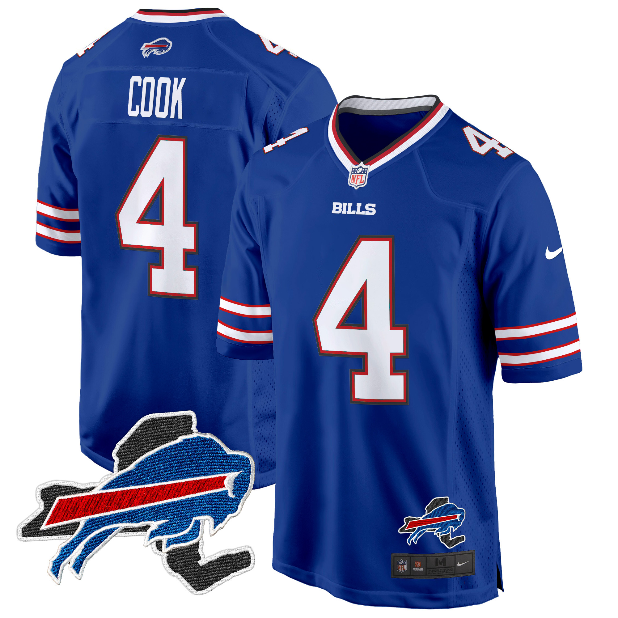 James Cook Men's Buffalo Bills New York Patch Game Royal Jersey - All Stitched