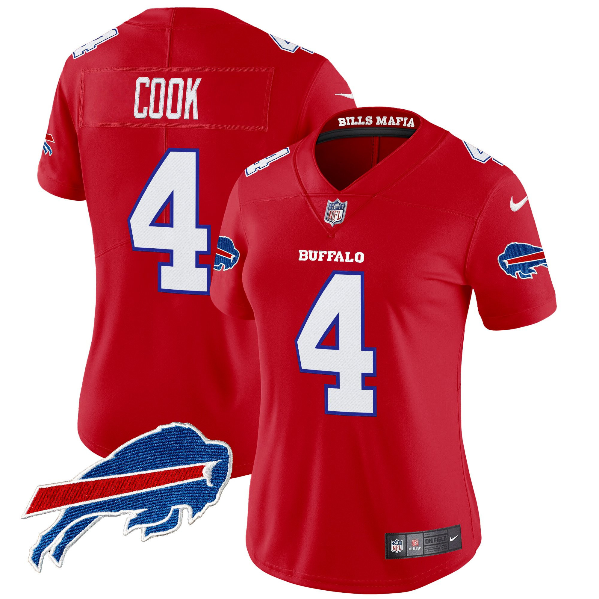 James Cook Women's Buffalo Bills 2025 Rivalries Vapor Limited Red Jersey - All Stitched