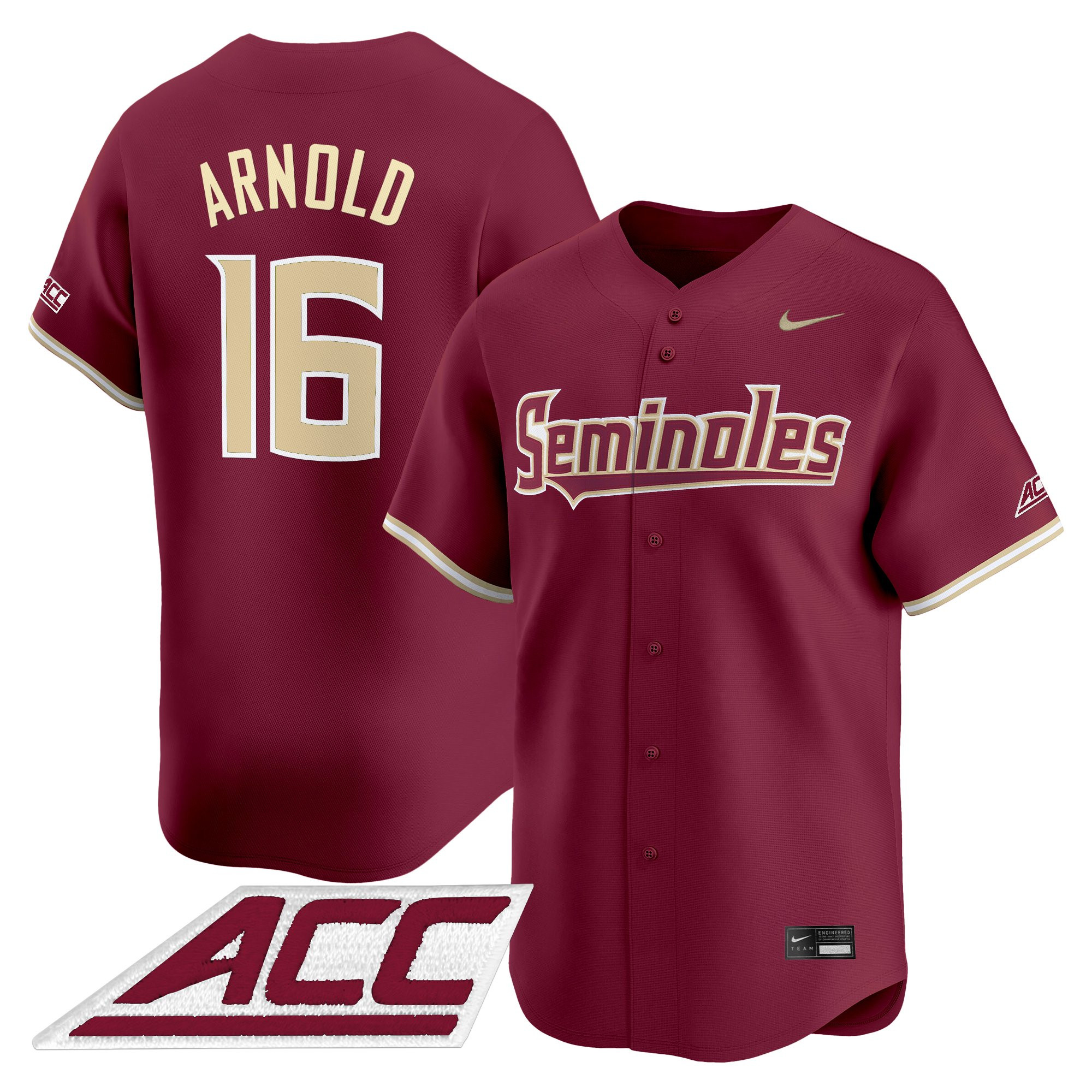 Jamie Arnold Men's Florida State Seminoles 2025 Vapor Premier Limited Garnet Jersey - All Stitched