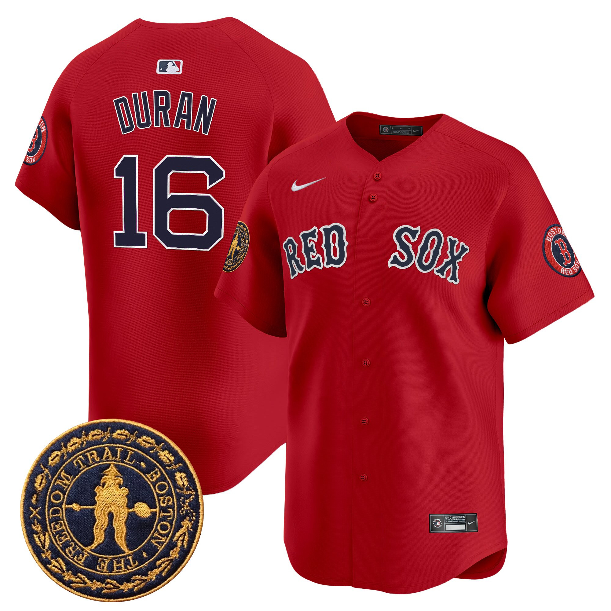 Jarren Duran Men's Boston Red Sox Freedom Trail Patch Vapor Premier Limited Red Jersey - All Stitched