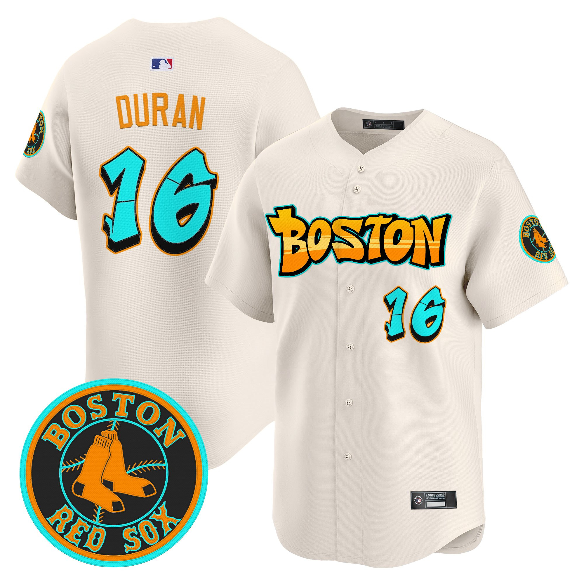 Jarren Duran Men's Boston Red Sox 'Graffiti Streetstyle Edition Vapor Premier Limited Cream Jersey - All Stitched