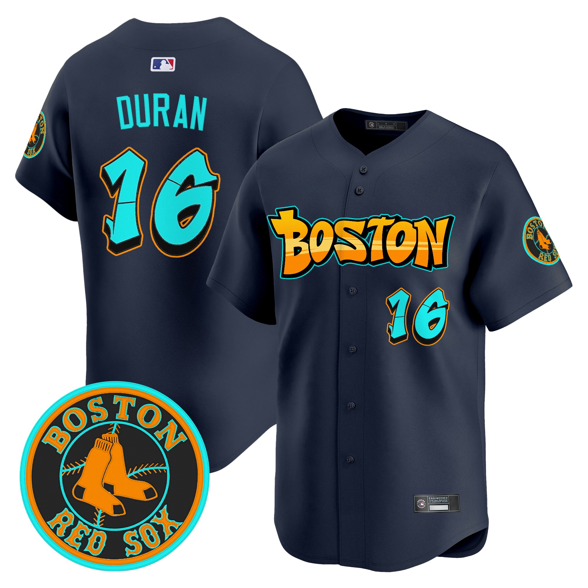 Jarren Duran Men's Boston Red Sox 'Graffiti Streetstyle Edition Vapor Premier Limited Navy Jersey - All Stitched
