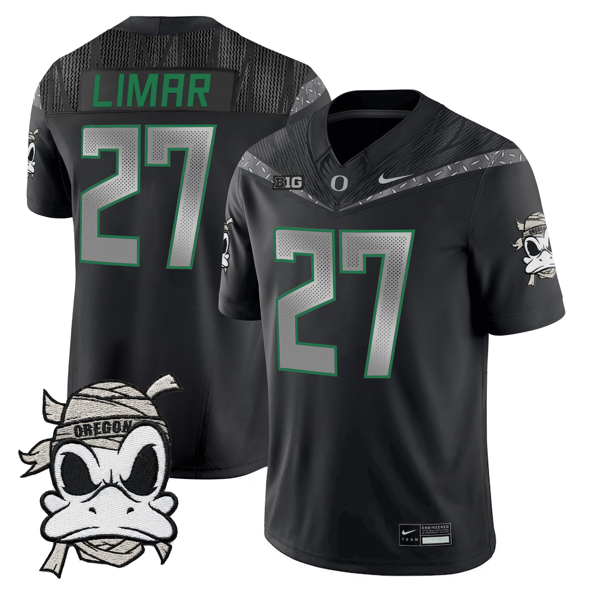 Jayden Limar Youth's Oregon Ducks 2025 Mummy Duck Vapor Limited Black Jersey - All Stitched