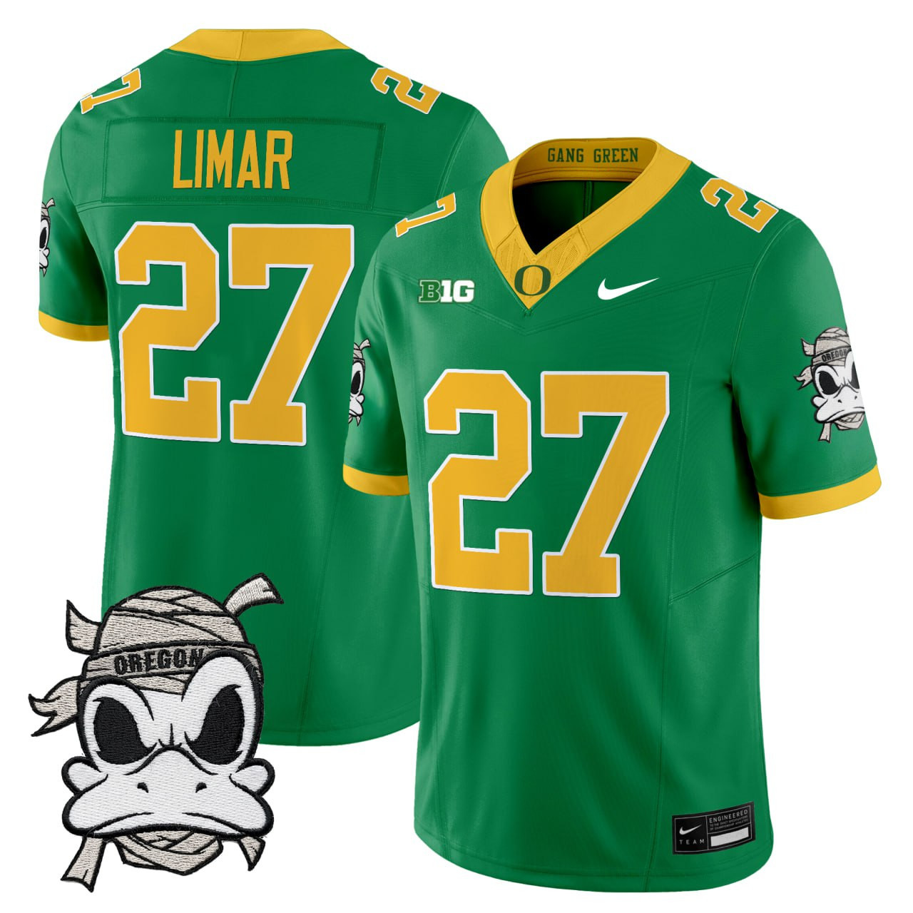 Jayden Limar Youth's Oregon Ducks 2025 Mummy Duck Vapor Limited Green Jersey - All Stitched