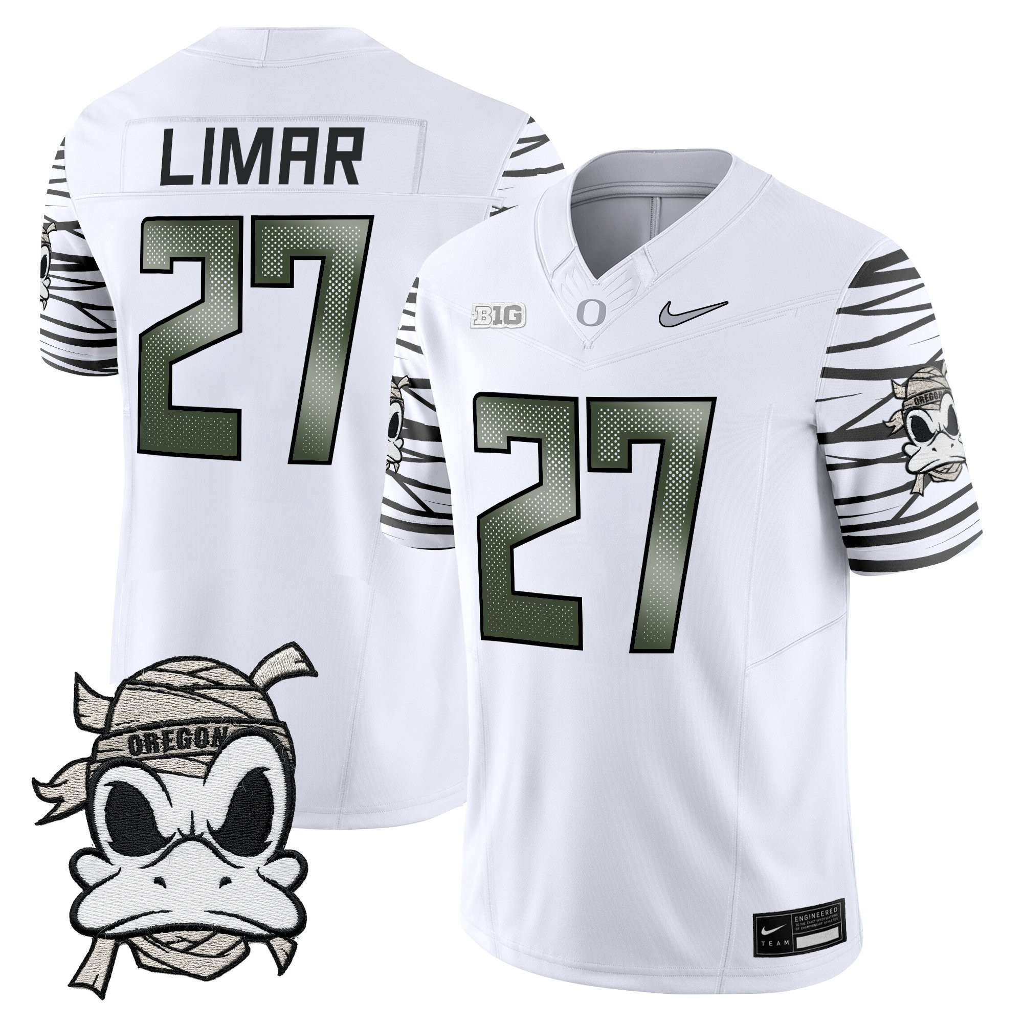 Jayden Limar Youth's Oregon Ducks 2025 Mummy Duck Vapor Limited White Limited Jersey - All Stitched