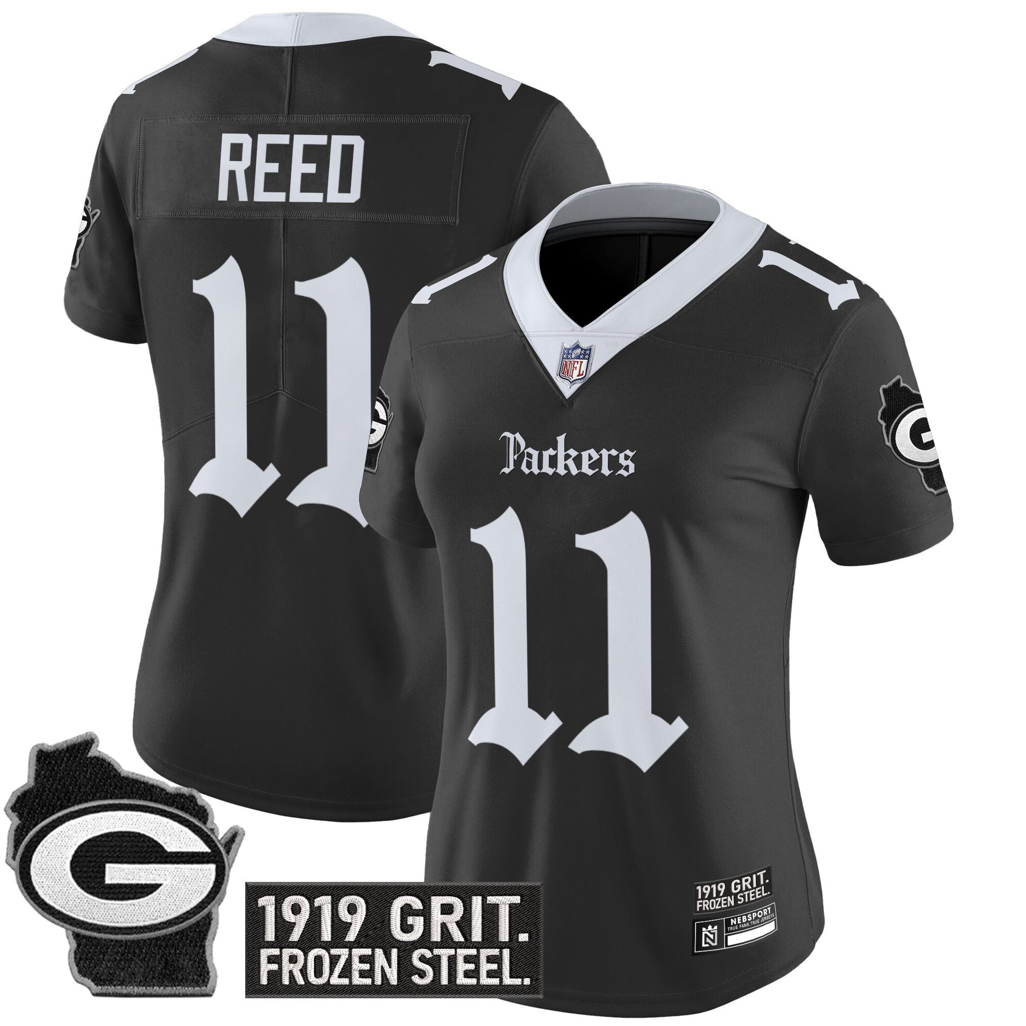 Jayden Reed Women's Green Bay Packers Gothic Frozen Tundra Edition Vapor Limited Black Jersey - All Stitched