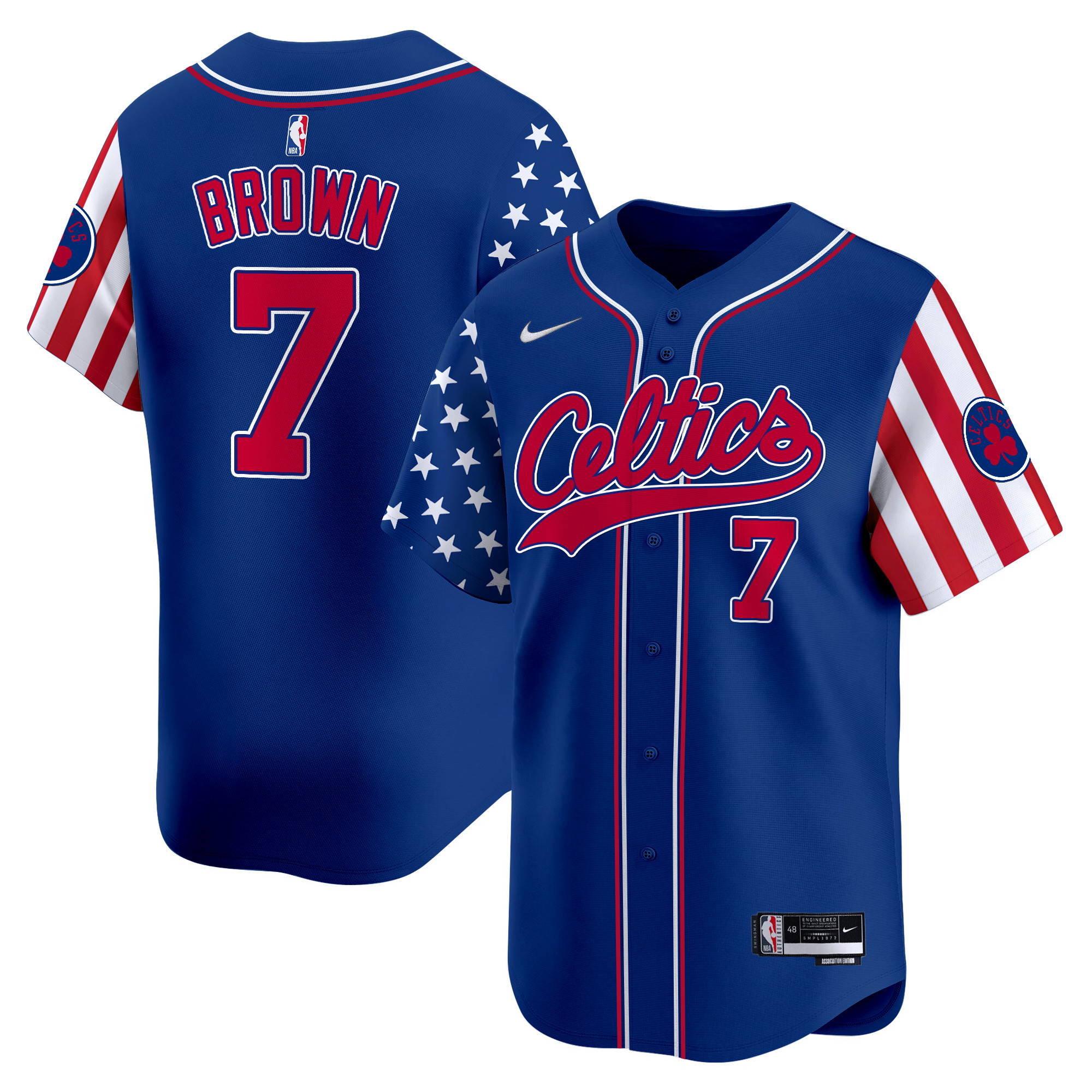 Jaylen Brown Men's Boston Celtics 2024 Independence Day Vapor Premier Limited Royal Jersey - All Stitched