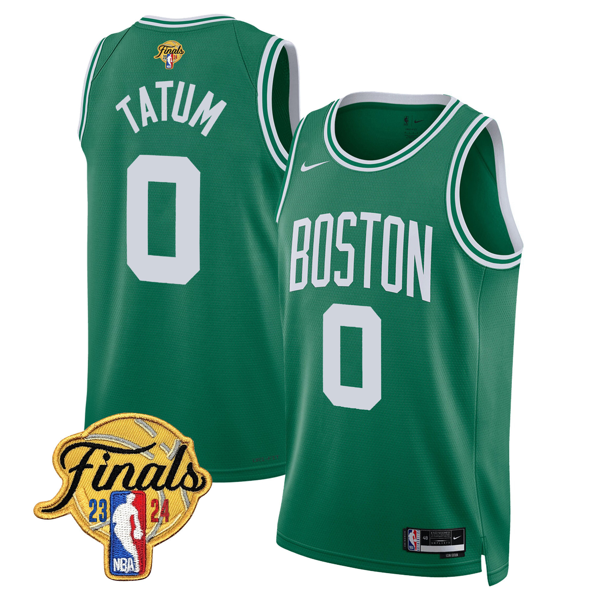 Jayson Tatum Men's Boston Celtics 2024 Finals Patch Swingman Icon Jersey V2 - All Stitched