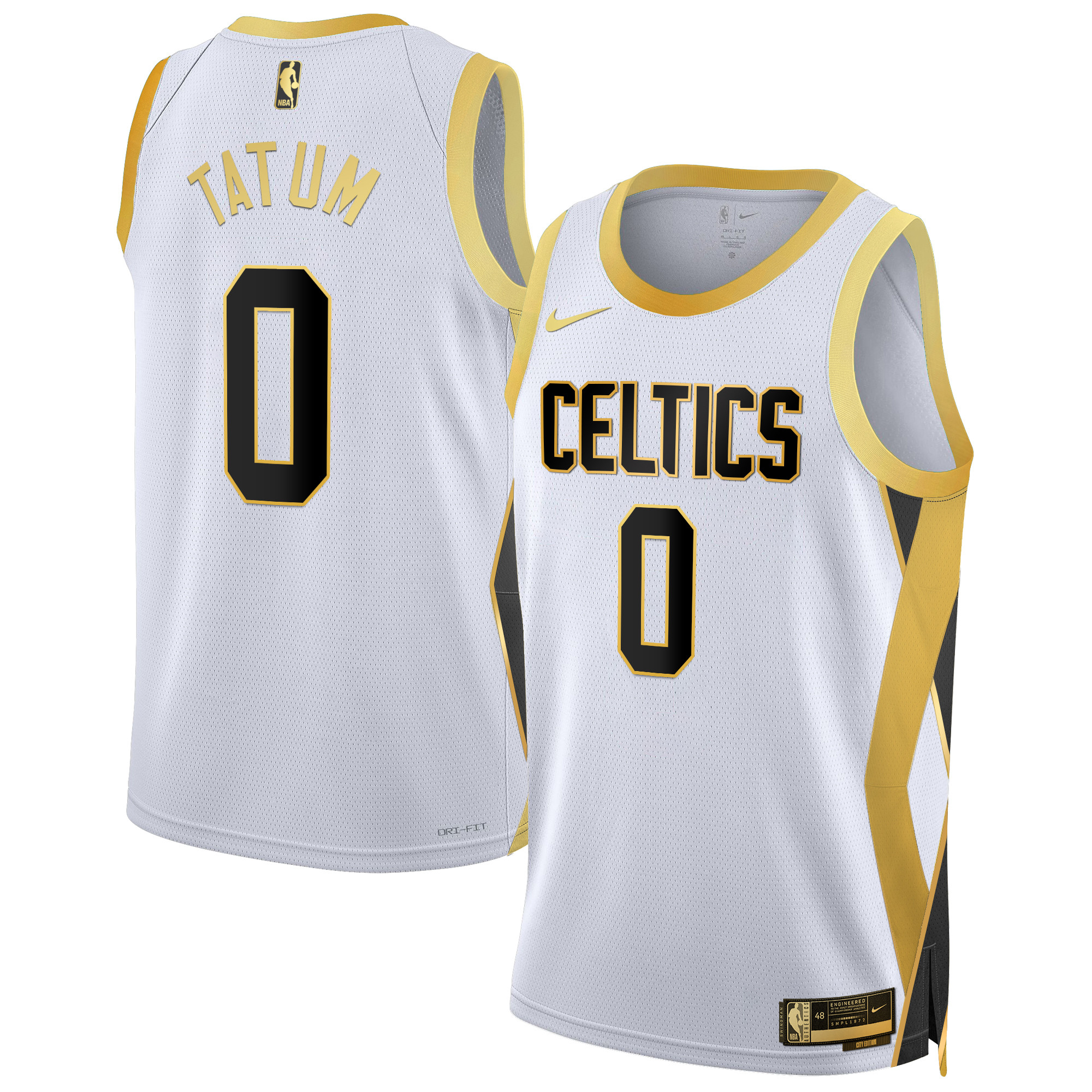 Jayson Tatum Men's Boston Celtics 2024/25 City Edition Swingman White Gold Jersey - All Stitched
