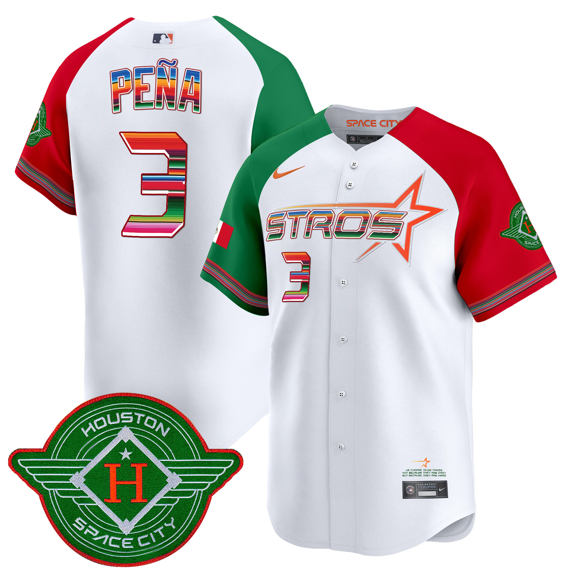 Jeremy Pena Men's Houston Astros 2025 City Connect Mexico Vapor Premier Limited Alternate Jersey - All Stitched