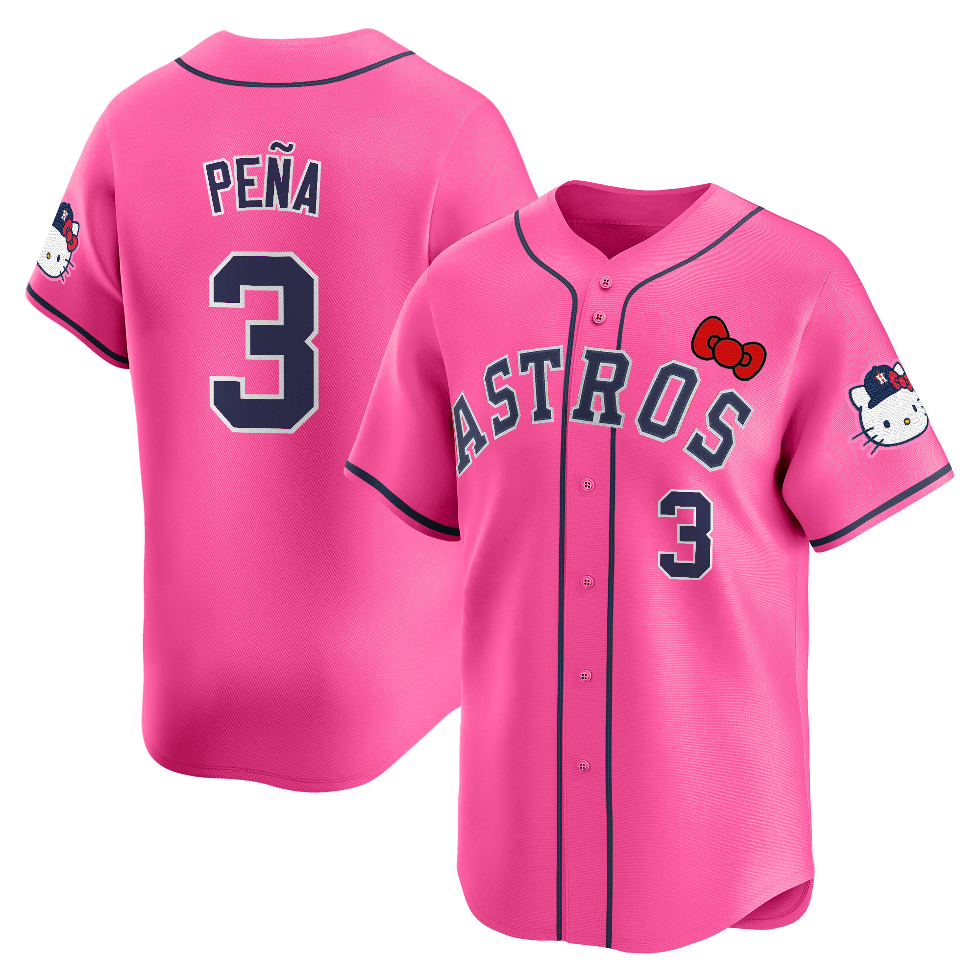 Jeremy Pena Men's Houston Astros Hello Kitty Vapor Premier Limited Pink Jersey V2 - All Stitched