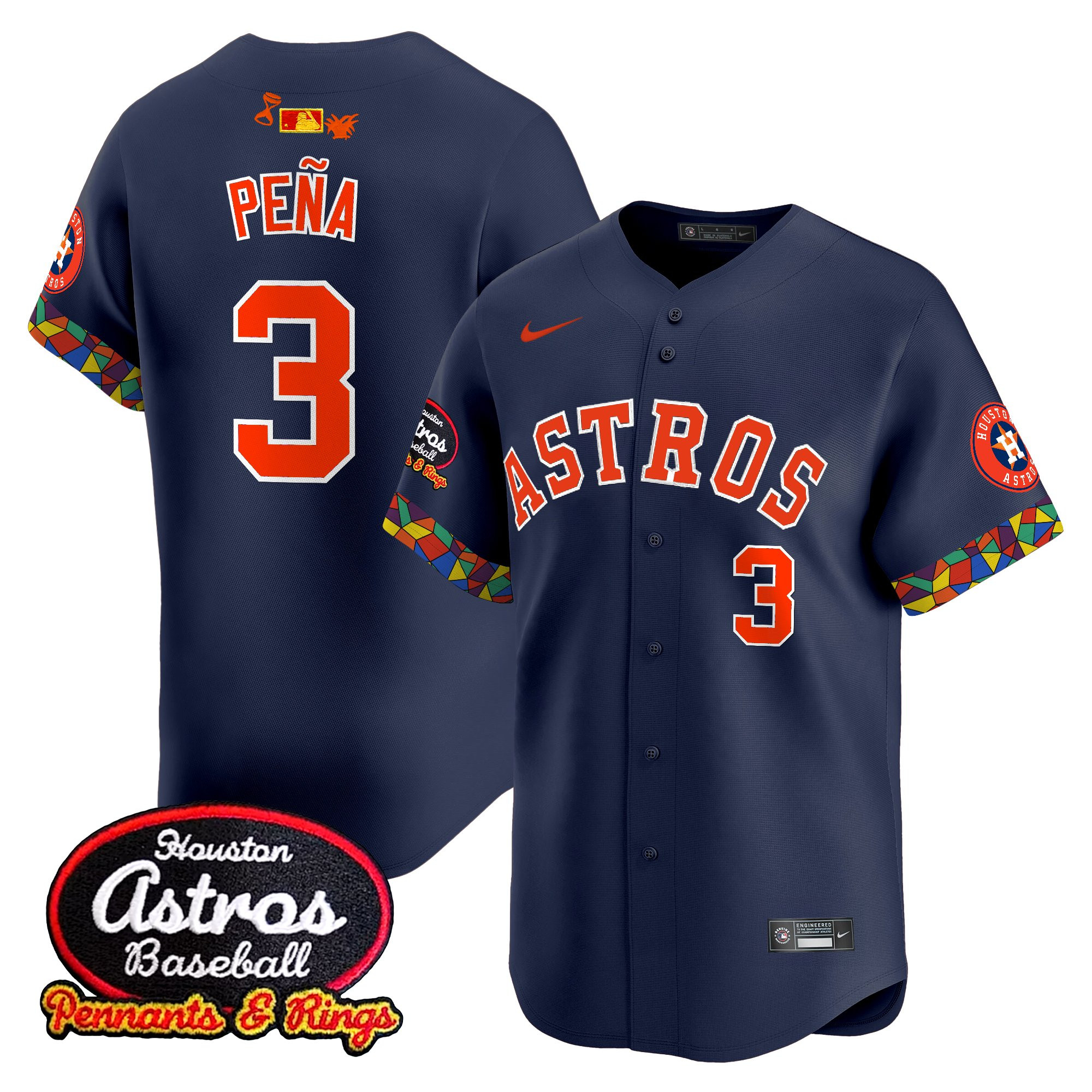 Jeremy Pena Men's Houston Astros x El Tiempo Cantina Vapor Premier Limited Navy Jersey - All Stitched