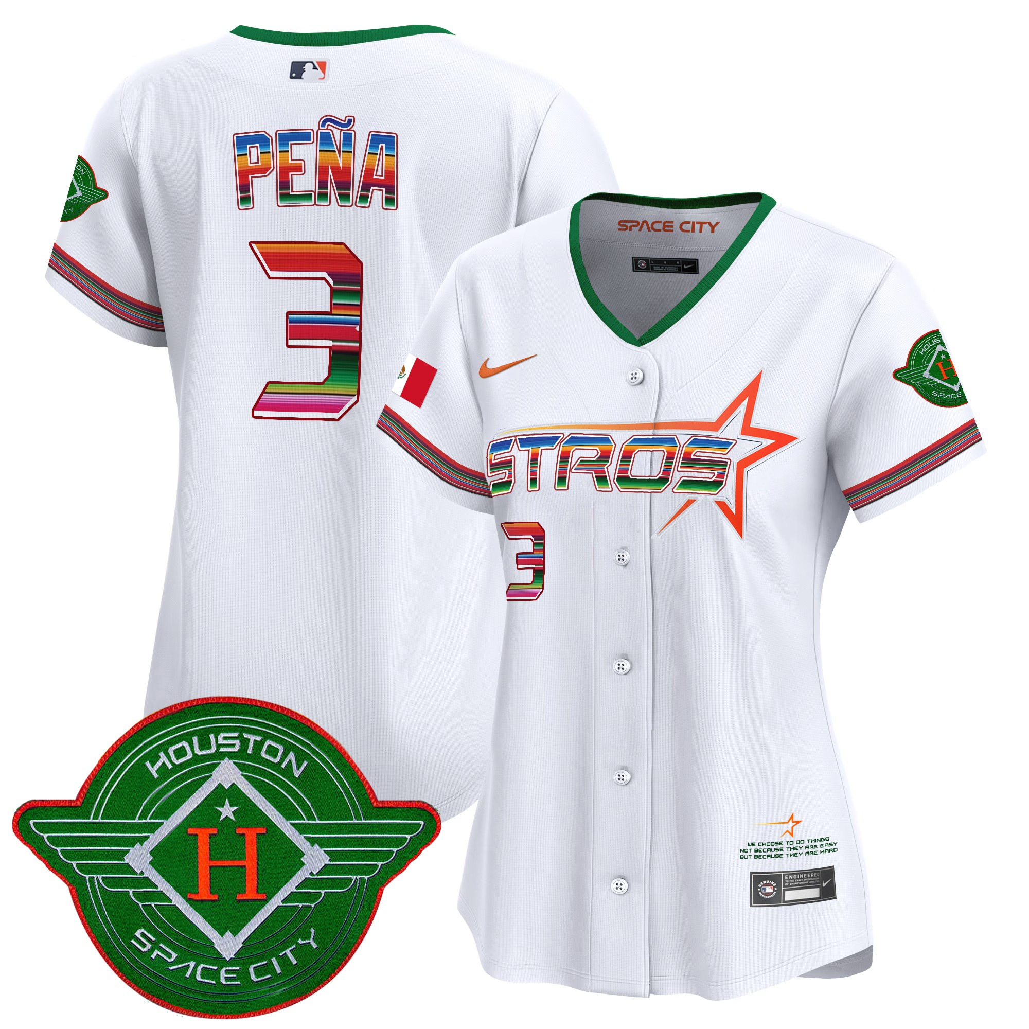 Jeremy Pena Women's Houston Astros 2025 City Connect Mexico Vapor Premier Limited White Jersey - All Stitched