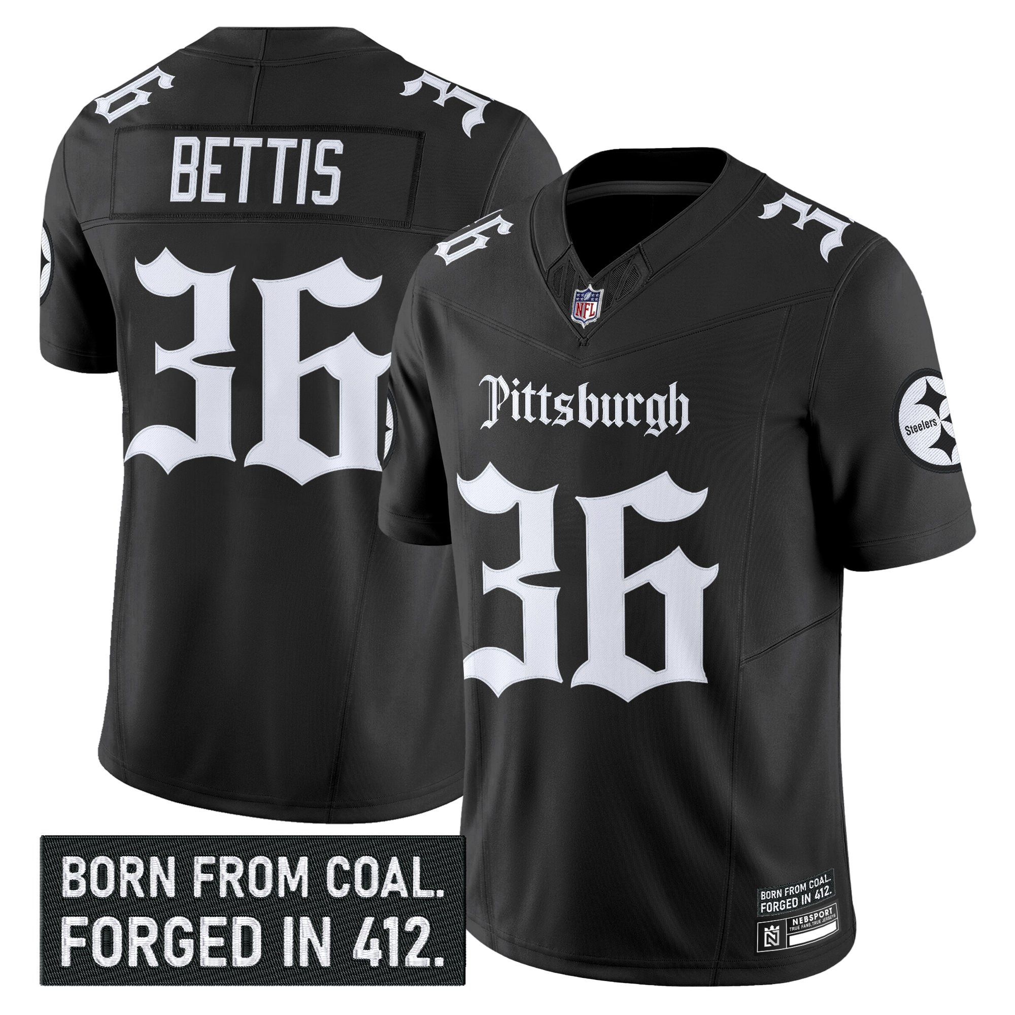 Jerome Bettis Men's Pittsburgh Steelers Gothic Steel City Edition Vapor Limited Black Jersey - All Stitched